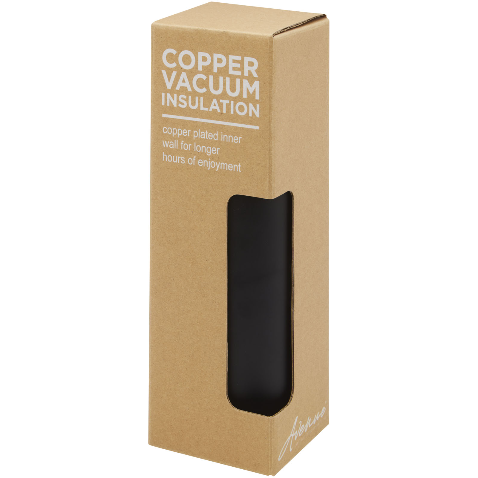 Ljungan 500 ml copper vacuum insulated stainless steel bottle with PU leather strap and lid