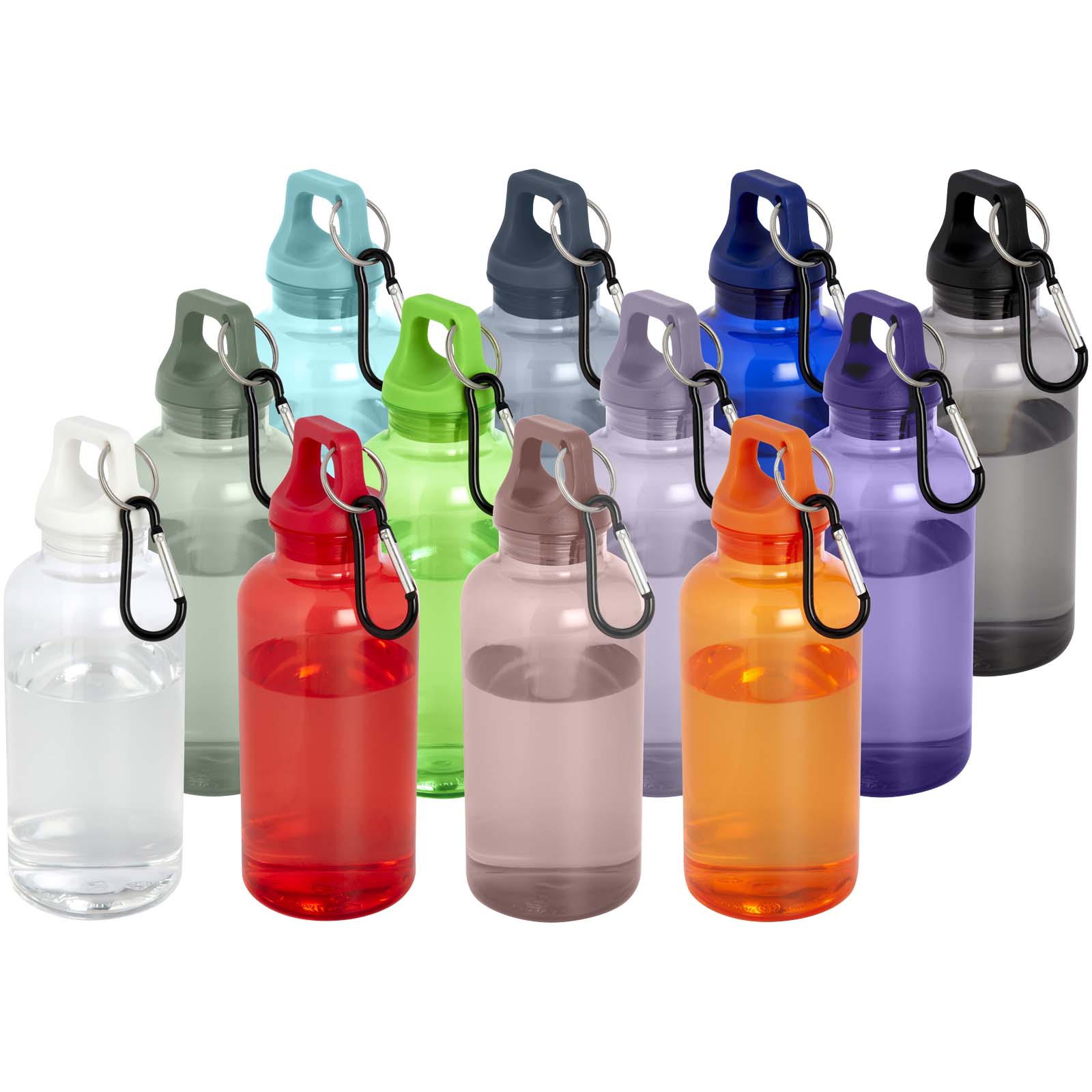 Oregon 400 ml RCS certified recycled plastic water bottle with carabiner