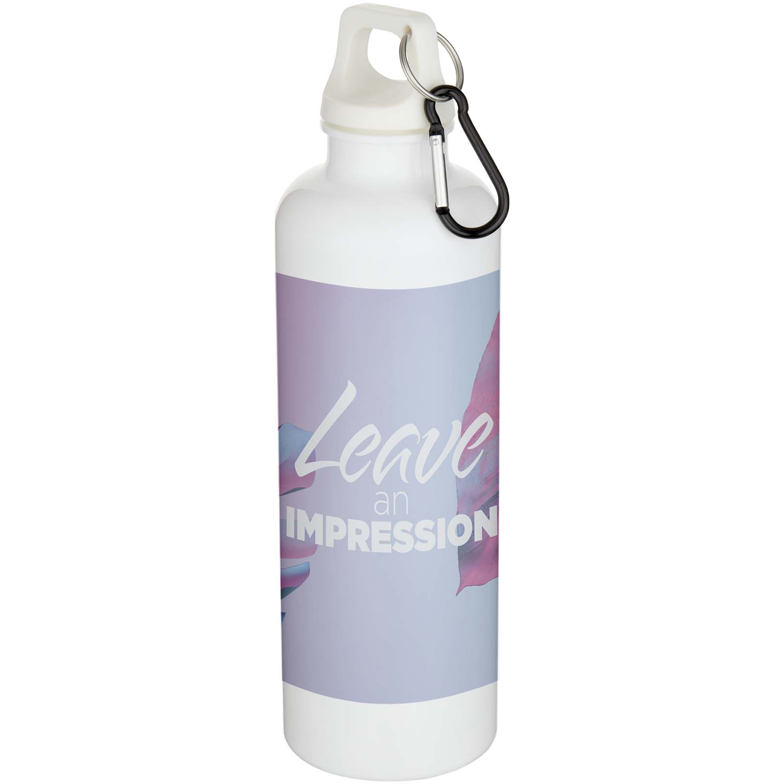 Oregon 750 ml solid colour RCS recycled plastic water bottle with carabiner