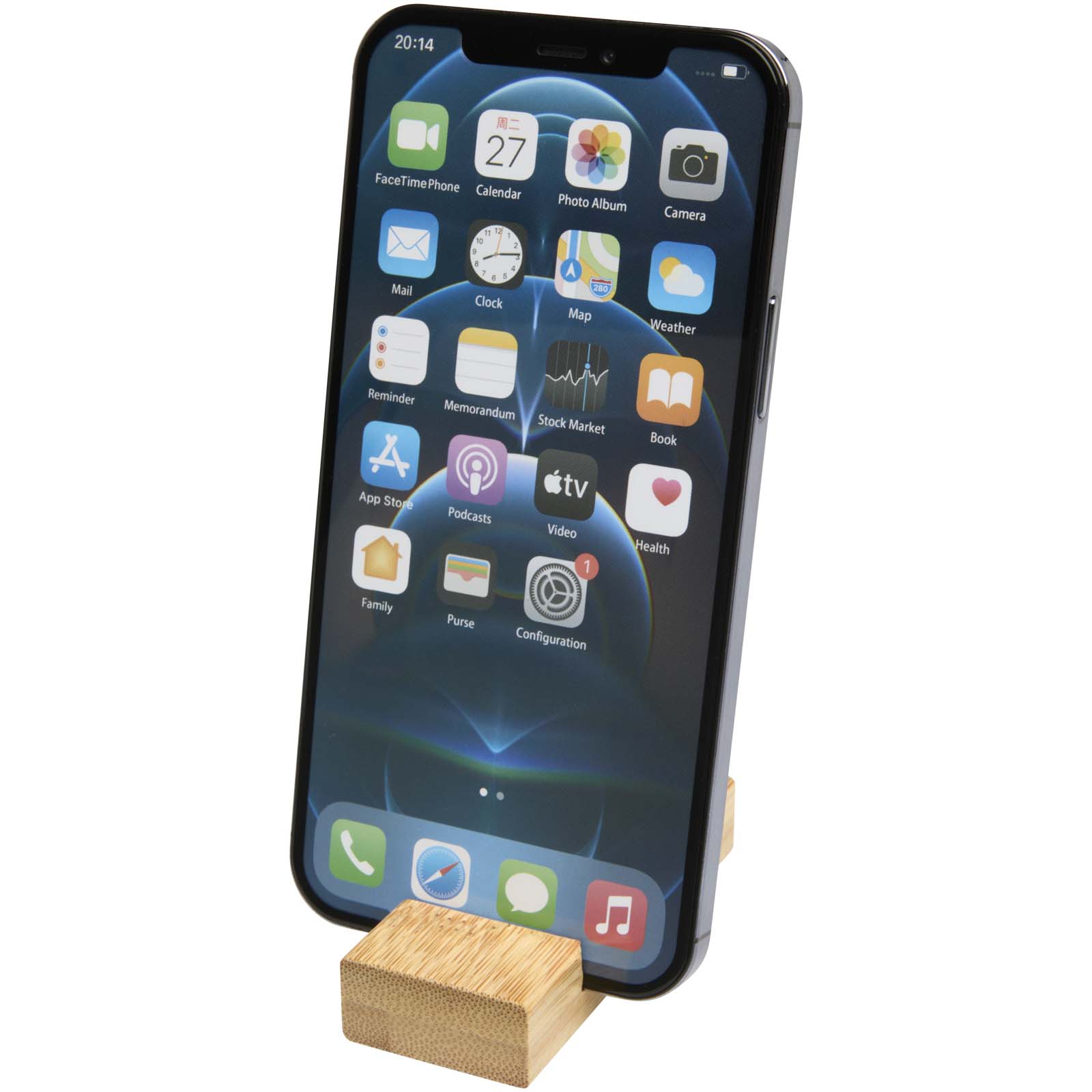 Bosona bamboo phone holder with keychain