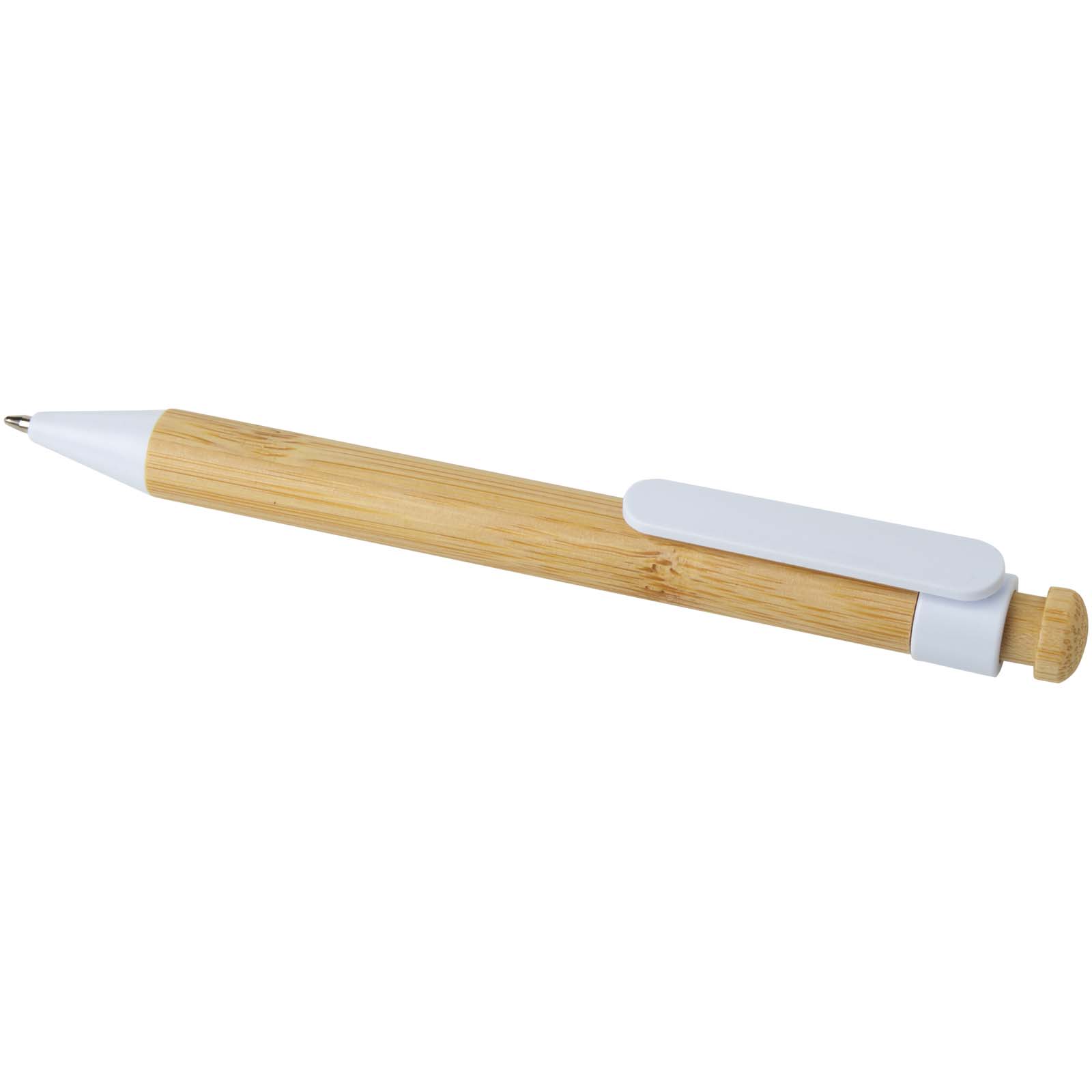 Rattan bamboo and recycled plastic ballpoint pen (black ink)