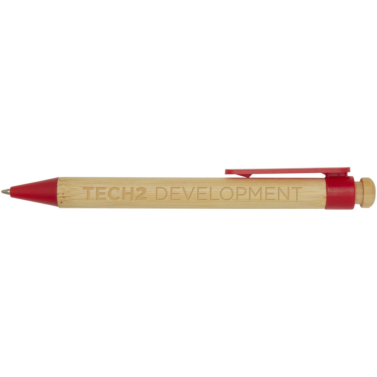 Rattan bamboo and recycled plastic ballpoint pen (black ink)