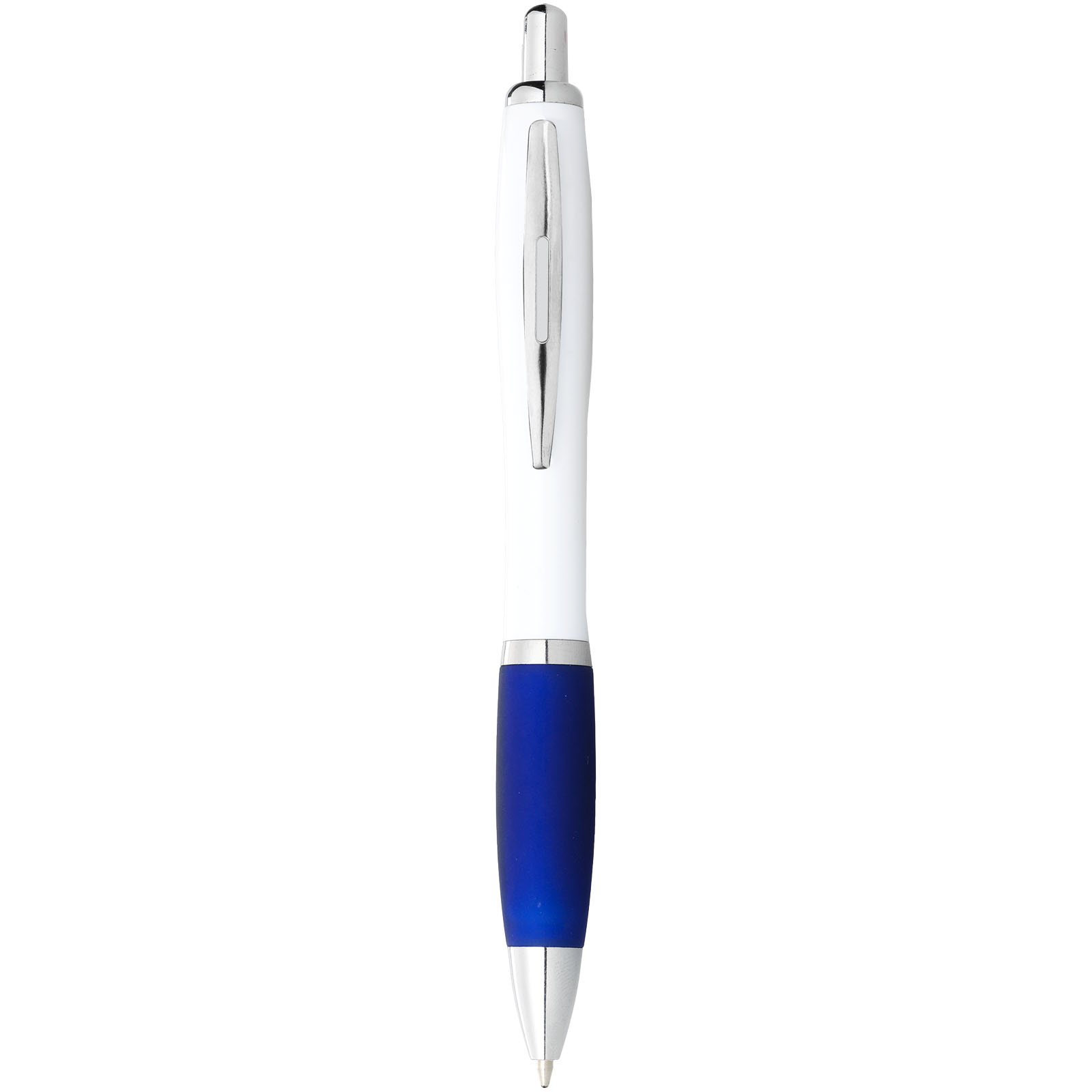 Nash ballpoint pen with white barrel and coloured grip (black ink)