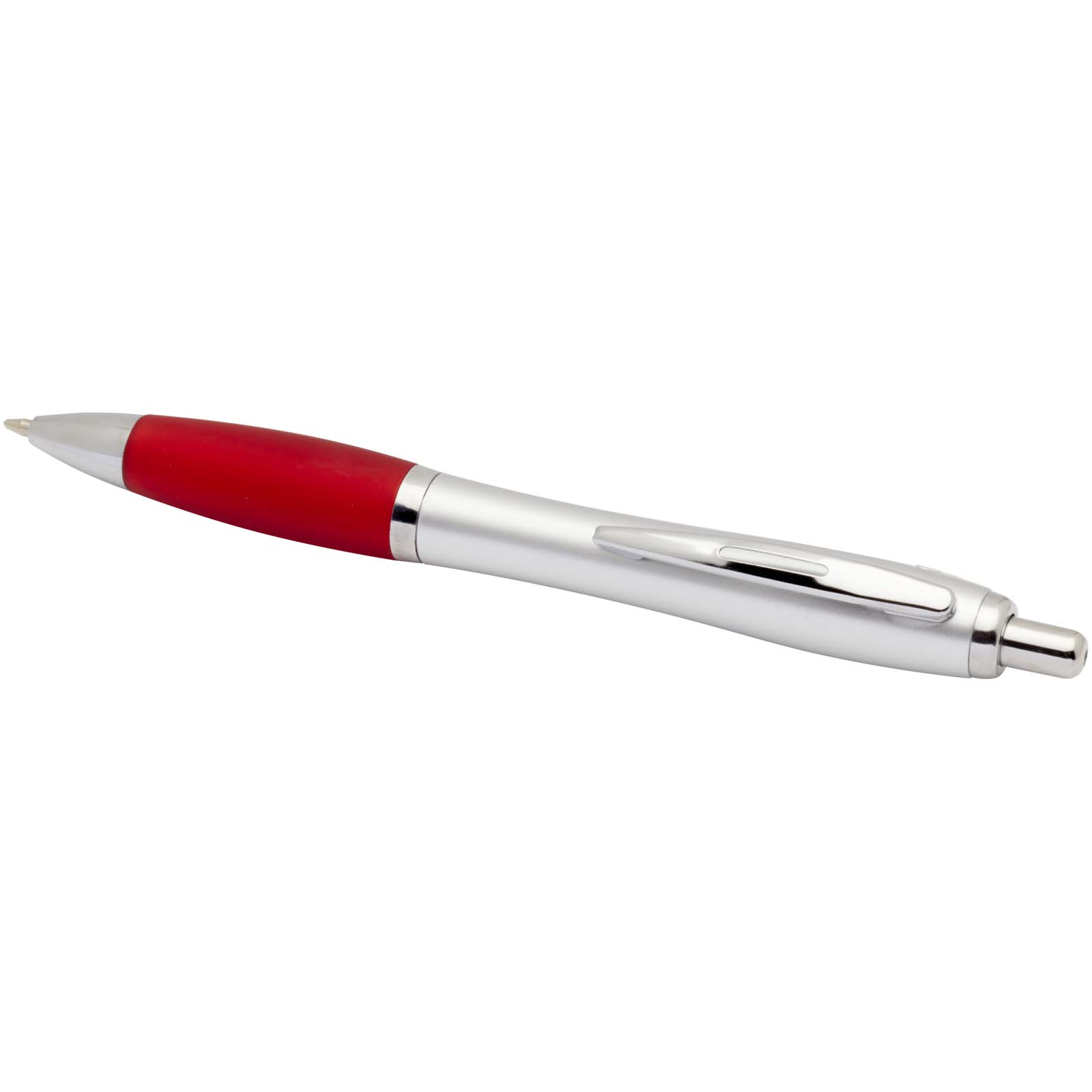 Nash RCS recycled plastic ballpoint pen with silver barrel and coloured grip (black ink)