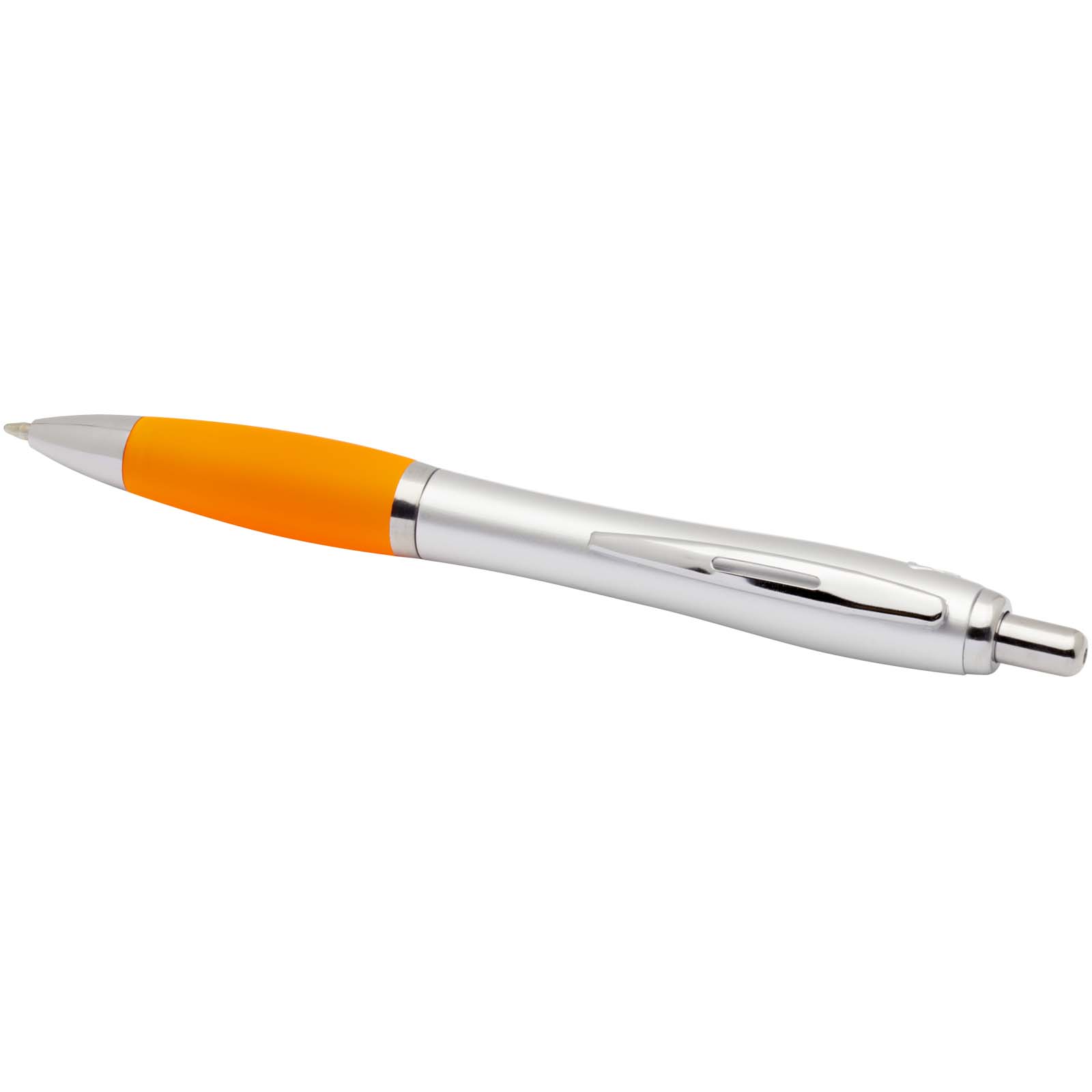 Nash RCS recycled plastic ballpoint pen with silver barrel and coloured grip (black ink)
