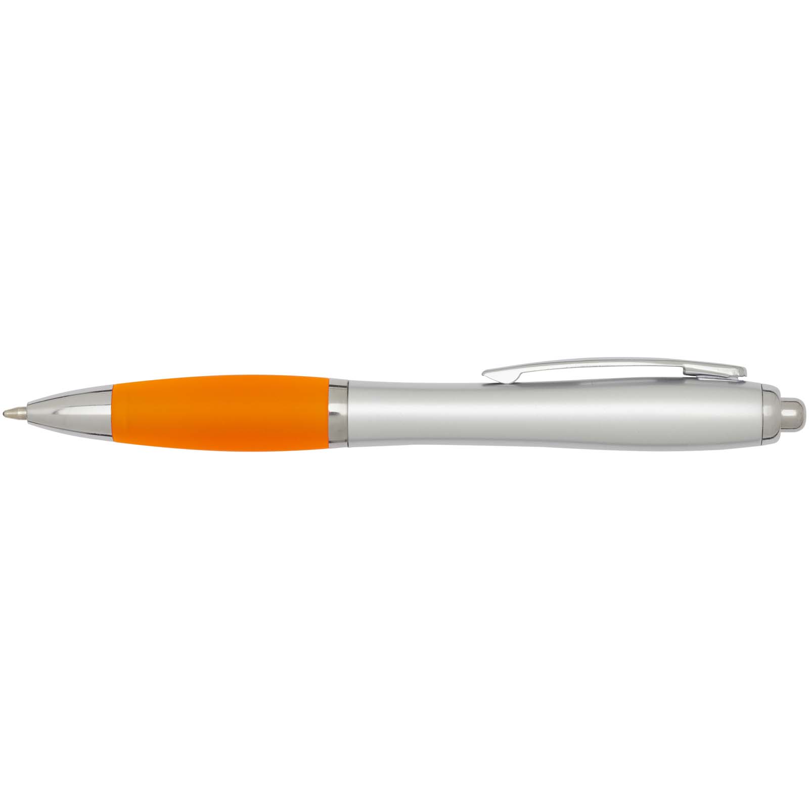 Nash RCS recycled plastic ballpoint pen with silver barrel and coloured grip (black ink)