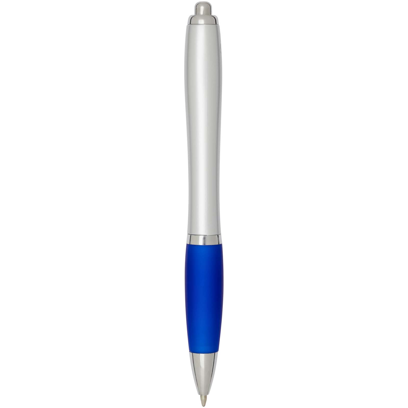 Nash RCS recycled plastic ballpoint pen with silver barrel and coloured grip (black ink)