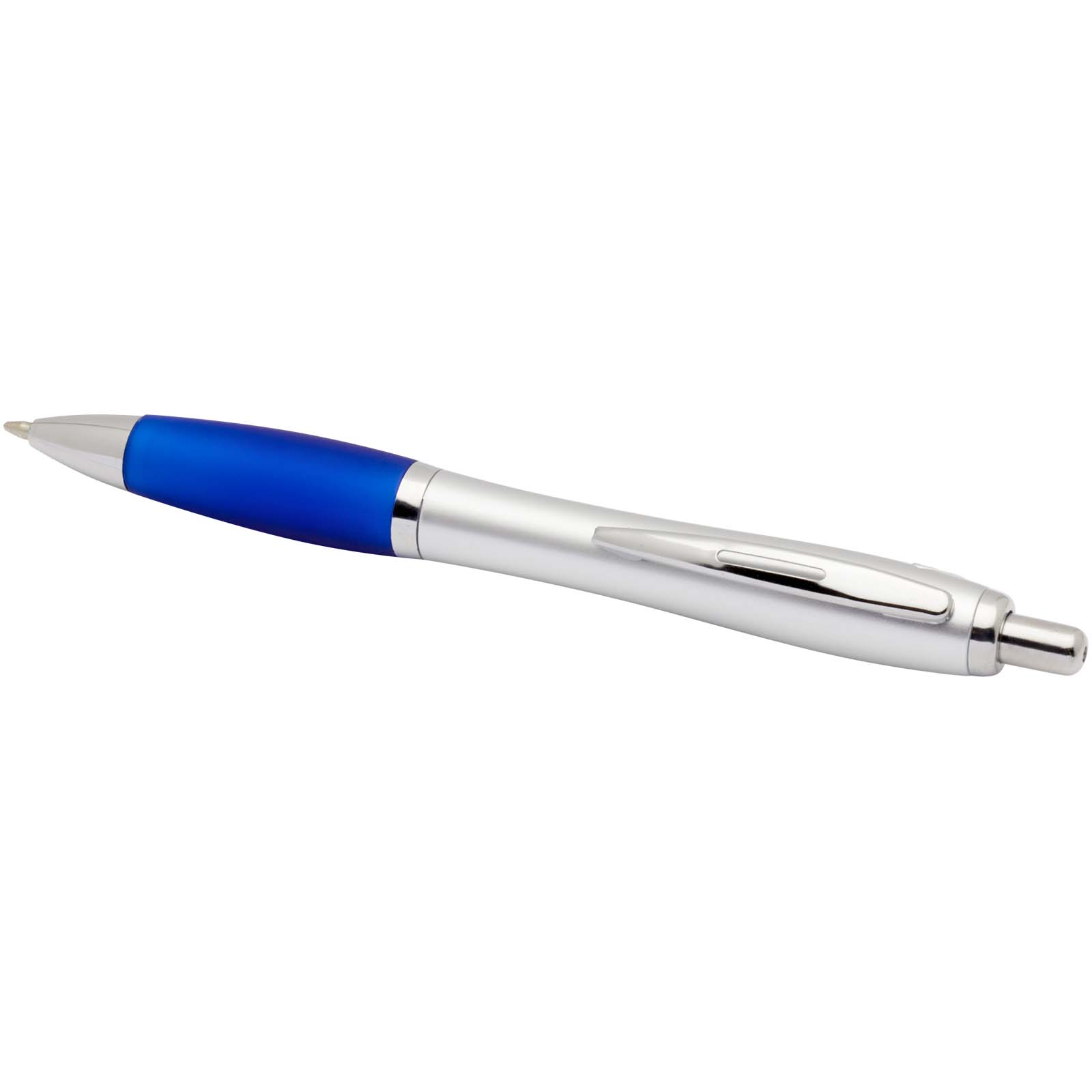 Nash RCS recycled plastic ballpoint pen with silver barrel and coloured grip (black ink)