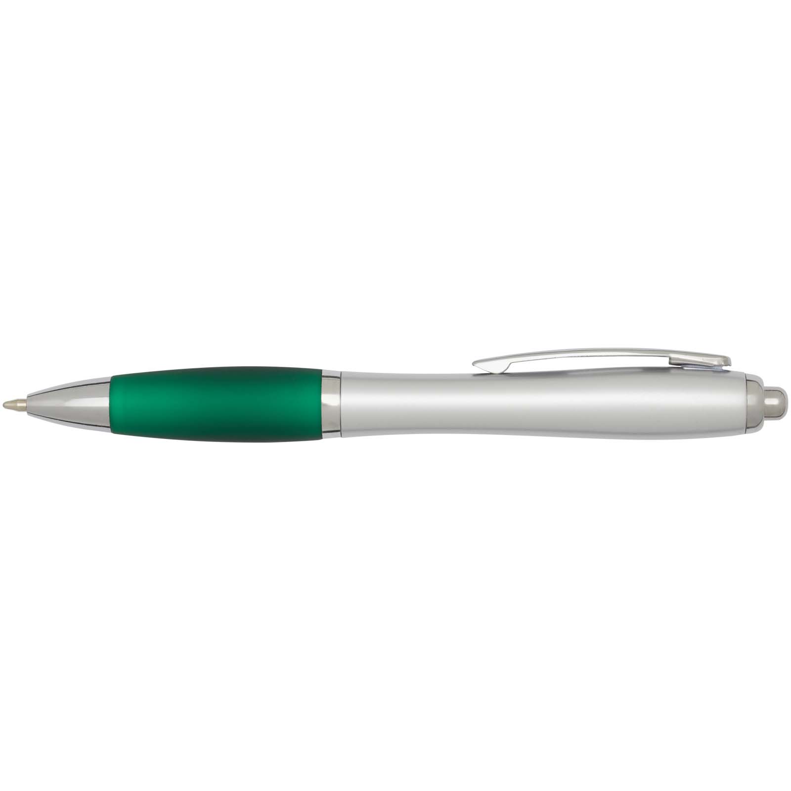 Nash RCS recycled plastic ballpoint pen with silver barrel and coloured grip (black ink)