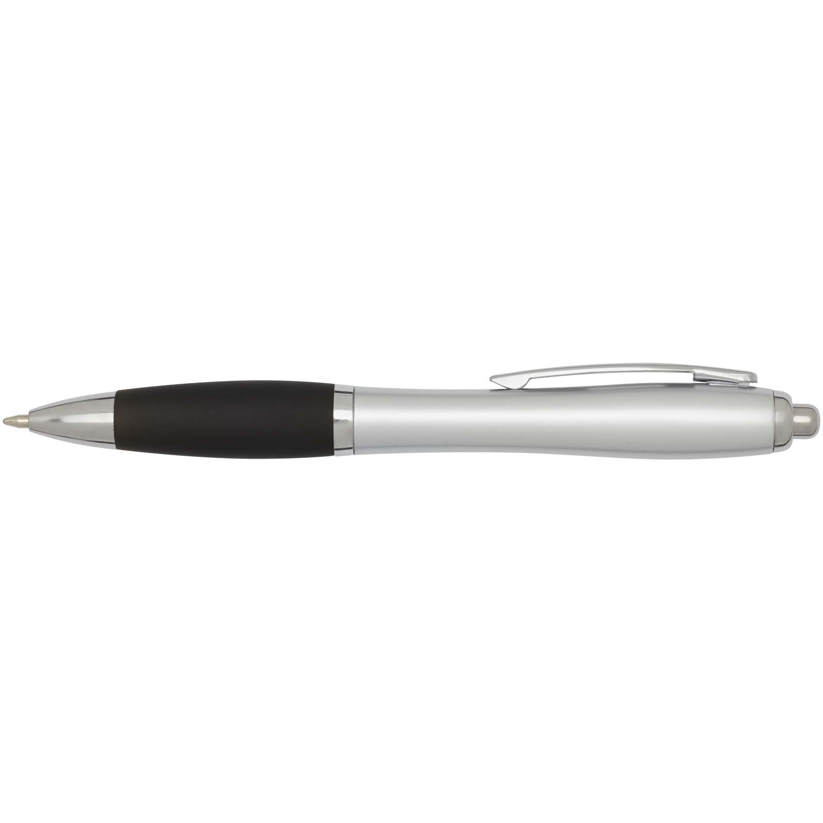 Nash RCS recycled plastic ballpoint pen with silver barrel and coloured grip (black ink)