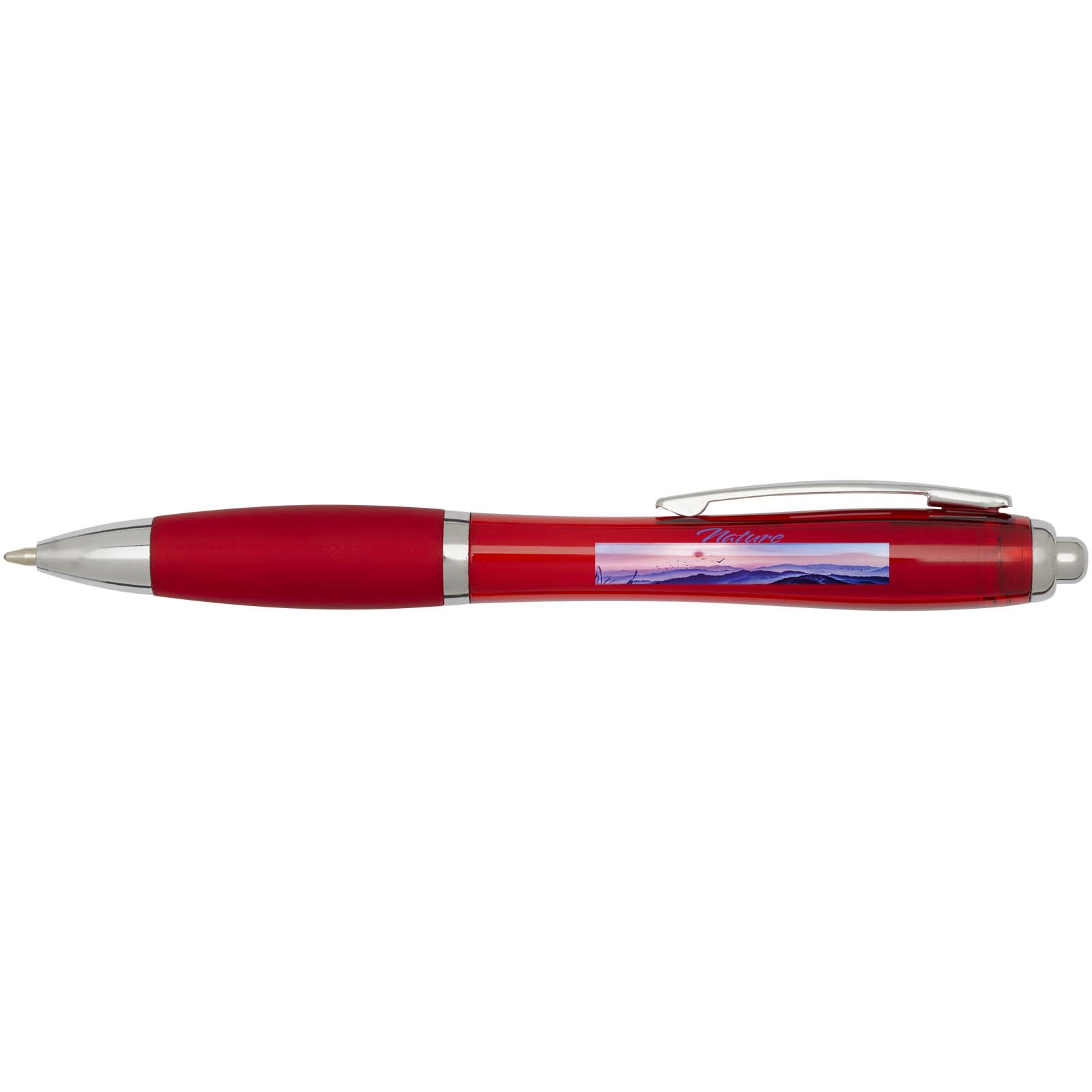 Nash RCS recycled plastic ballpoint pen with coloured barrel and grip (blue ink)