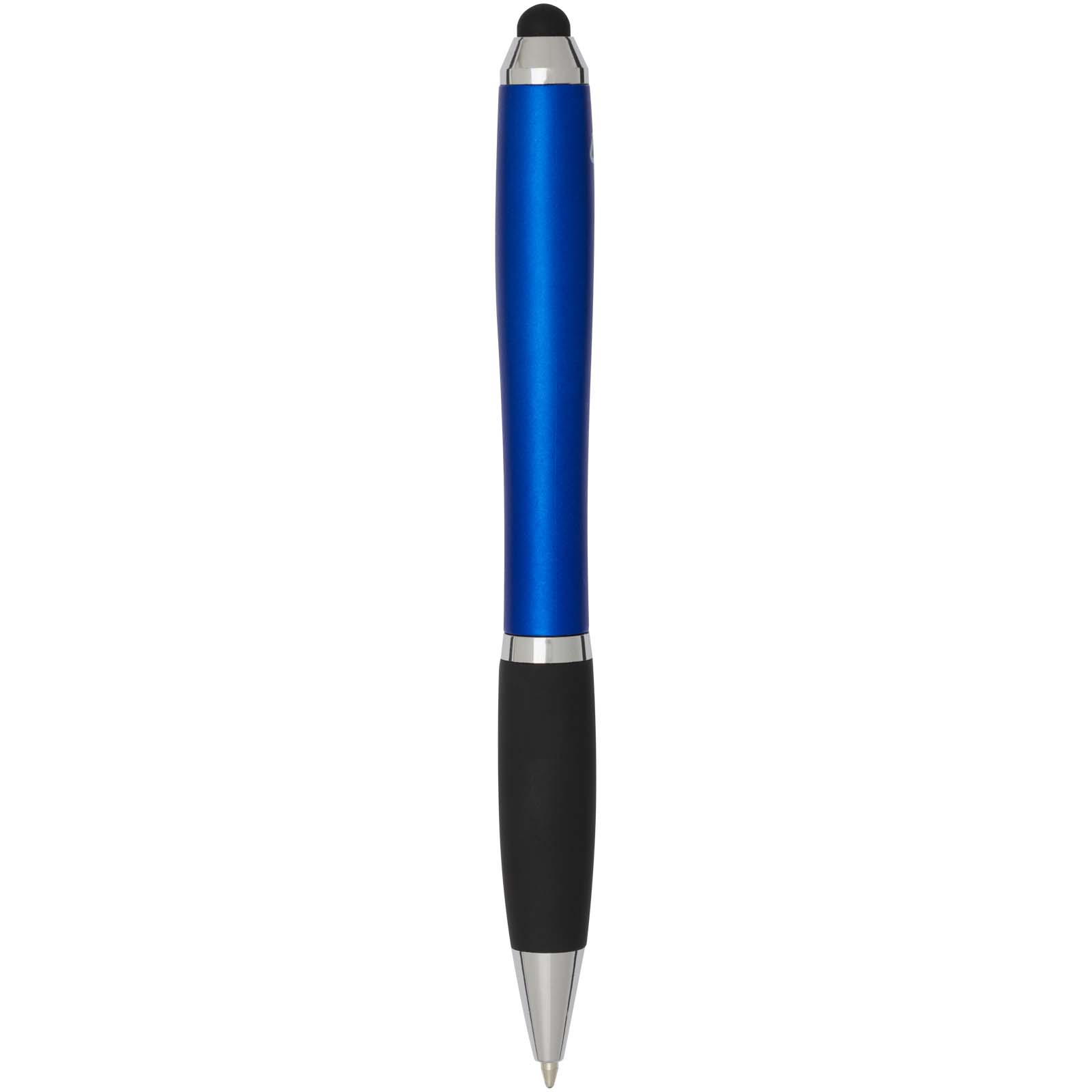Nash RCS recycled plastic stylus ballpoint pen with coloured barrel and black grip (blue ink)