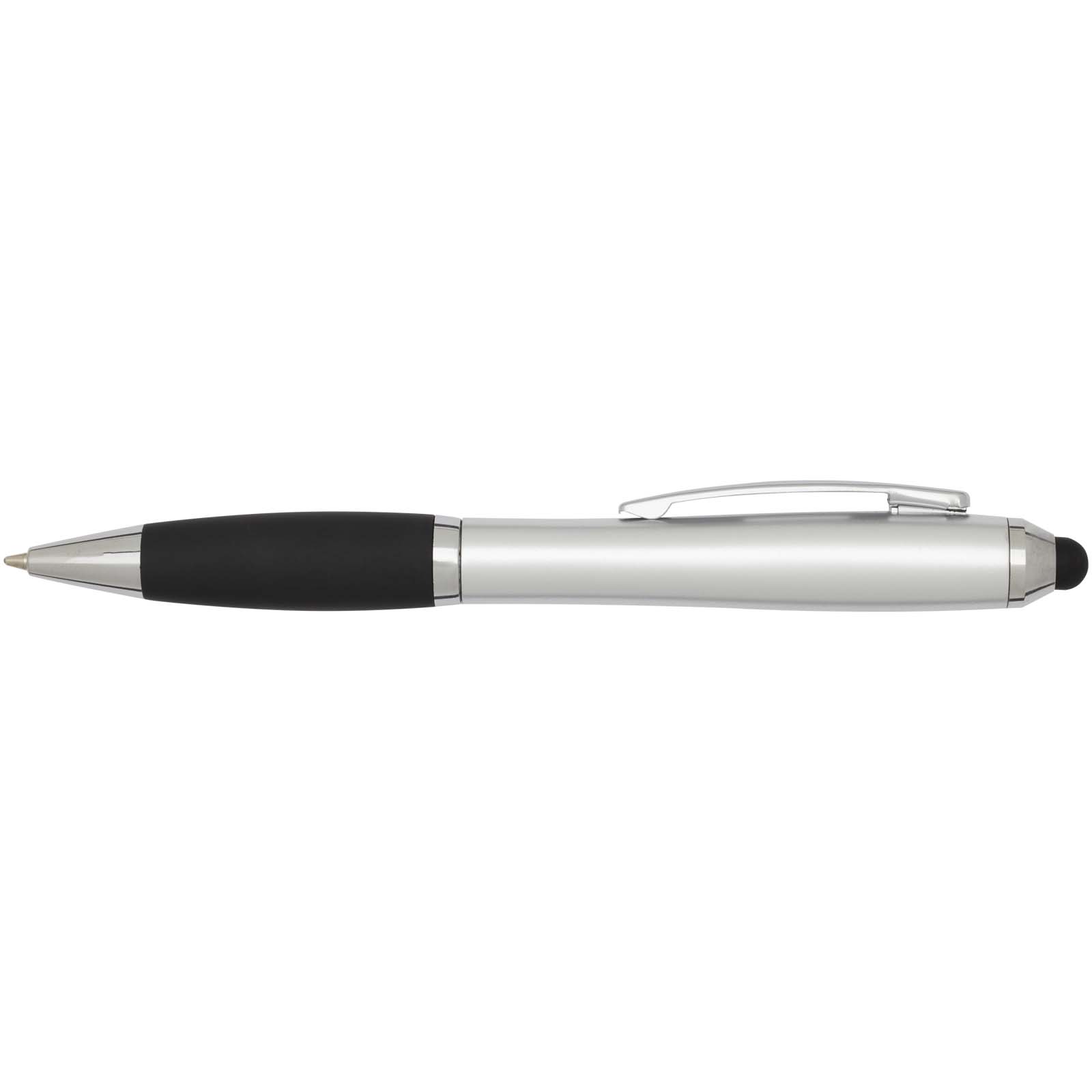 Nash RCS recycled plastic stylus ballpoint pen with coloured barrel and black grip (blue ink)