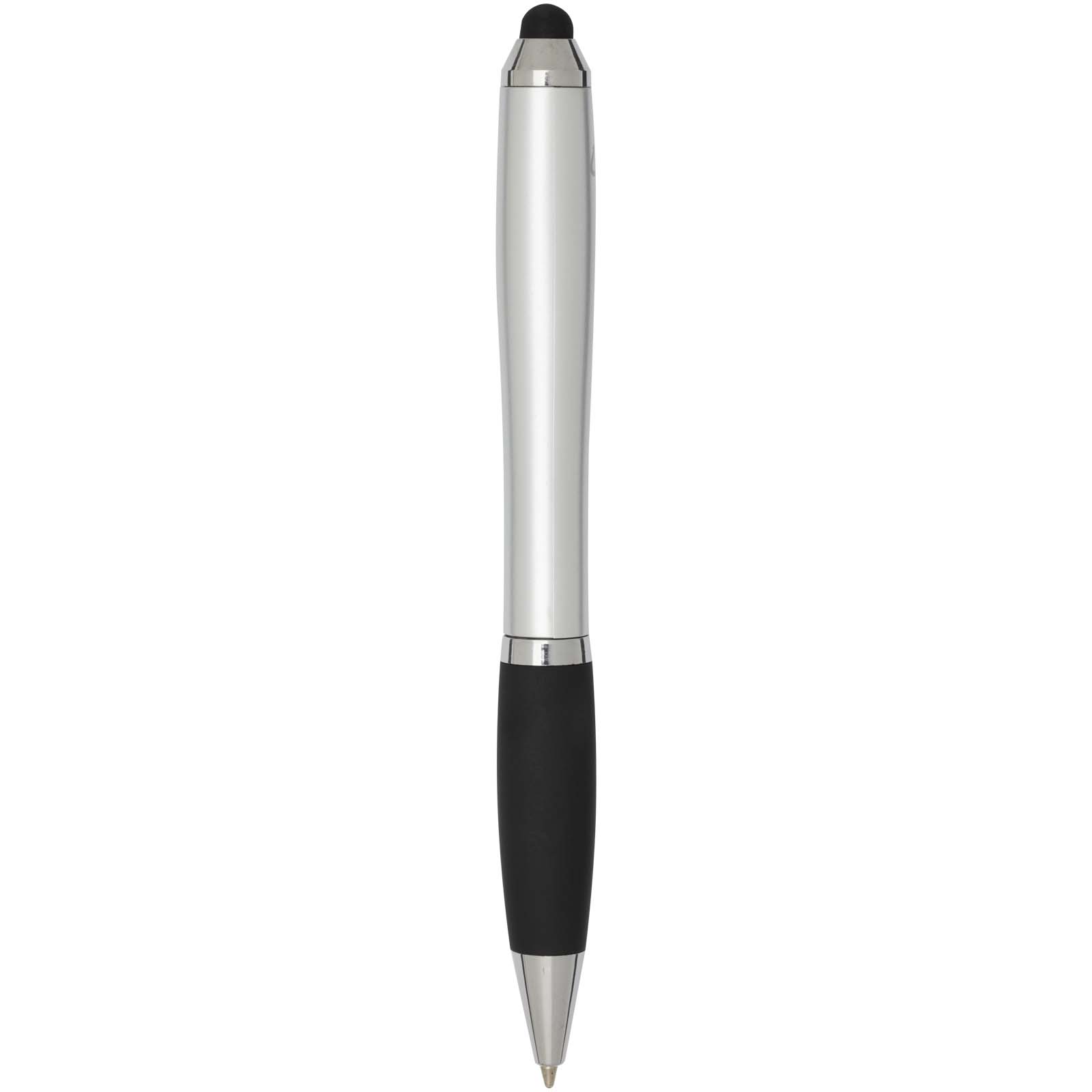 Nash RCS recycled plastic stylus ballpoint pen with coloured barrel and black grip (black ink)