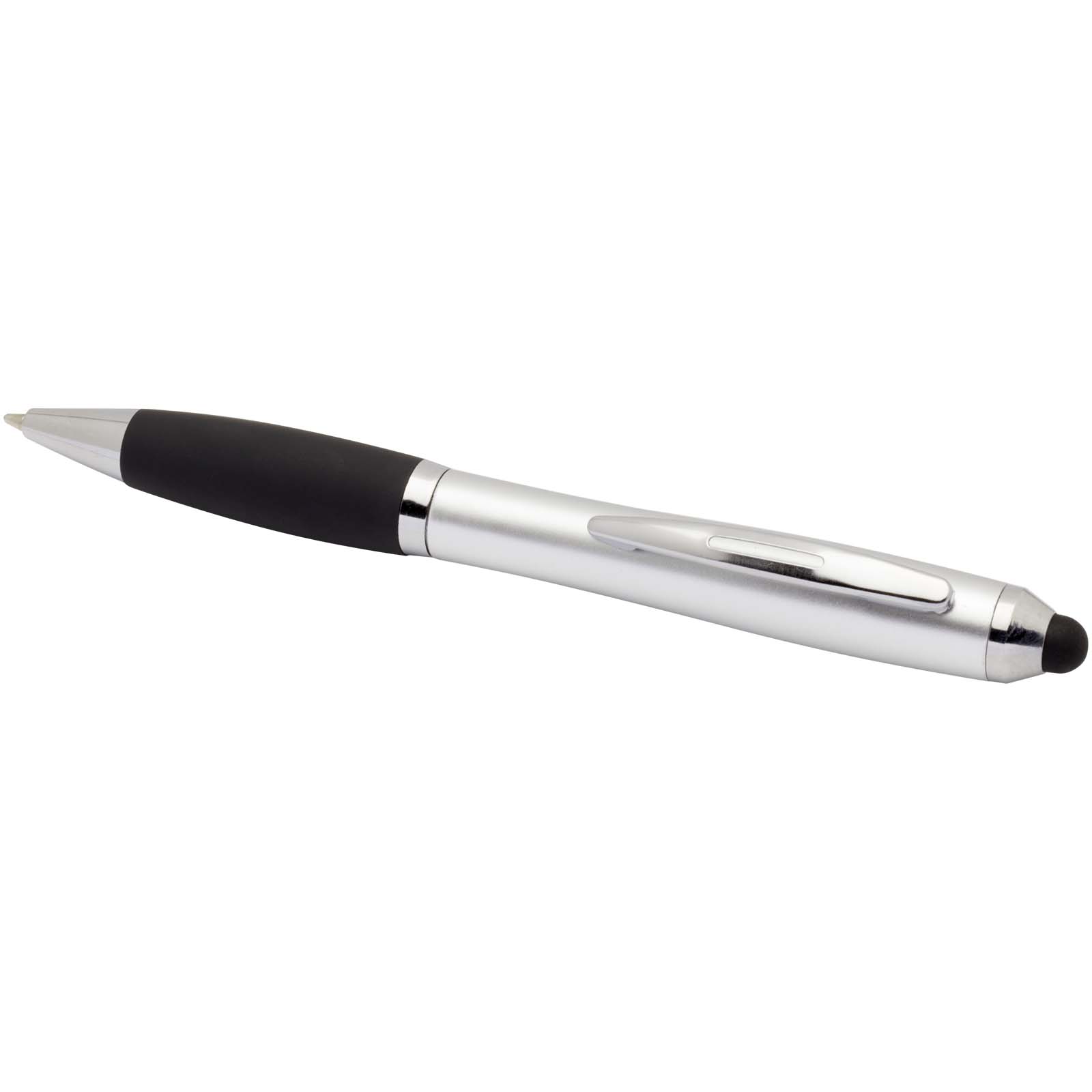 Nash RCS recycled plastic stylus ballpoint pen with coloured barrel and black grip (black ink)