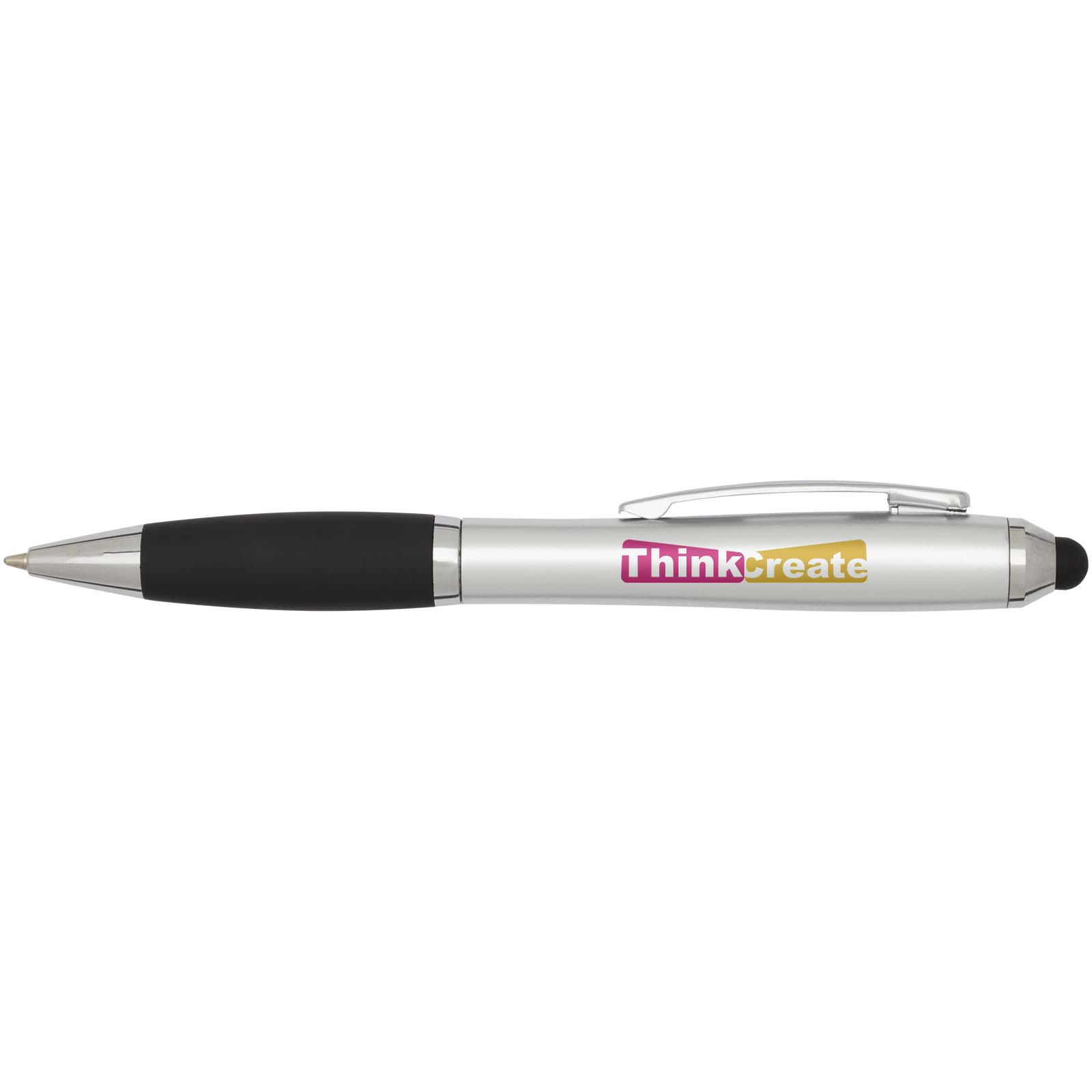 Nash RCS recycled plastic stylus ballpoint pen with coloured barrel and black grip (black ink)