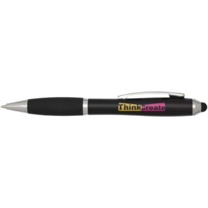 Nash RCS recycled plastic stylus ballpoint pen with coloured barrel and black grip (black ink)