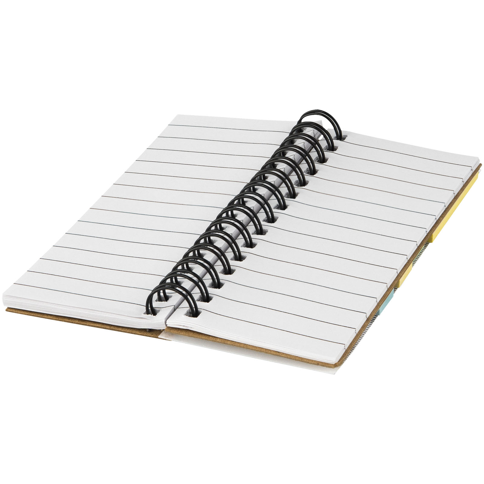 Spinner spiral notebook with coloured sticky notes