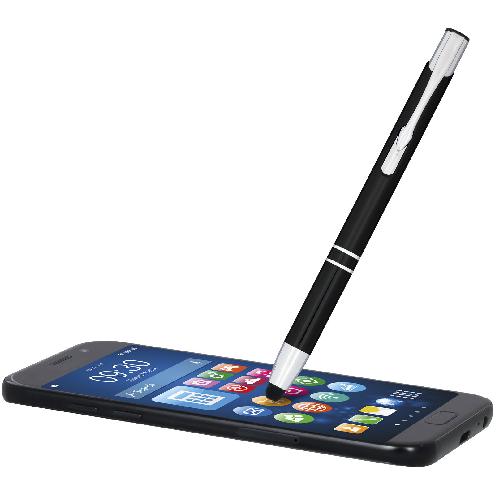 Moneta anodized aluminium click stylus ballpoint pen (blue ink)