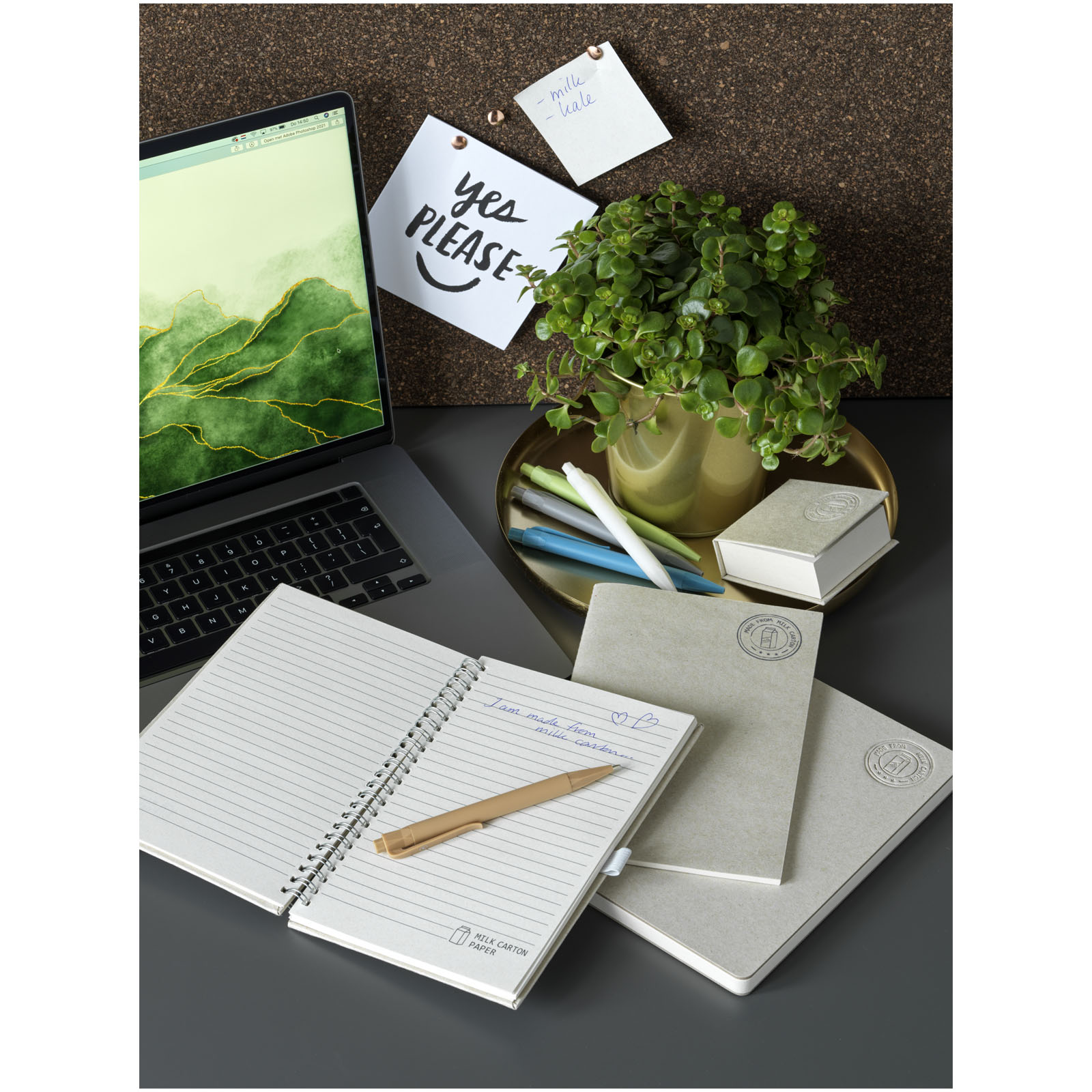 Dairy Dream A5 size reference recycled milk cartons spiral notebook