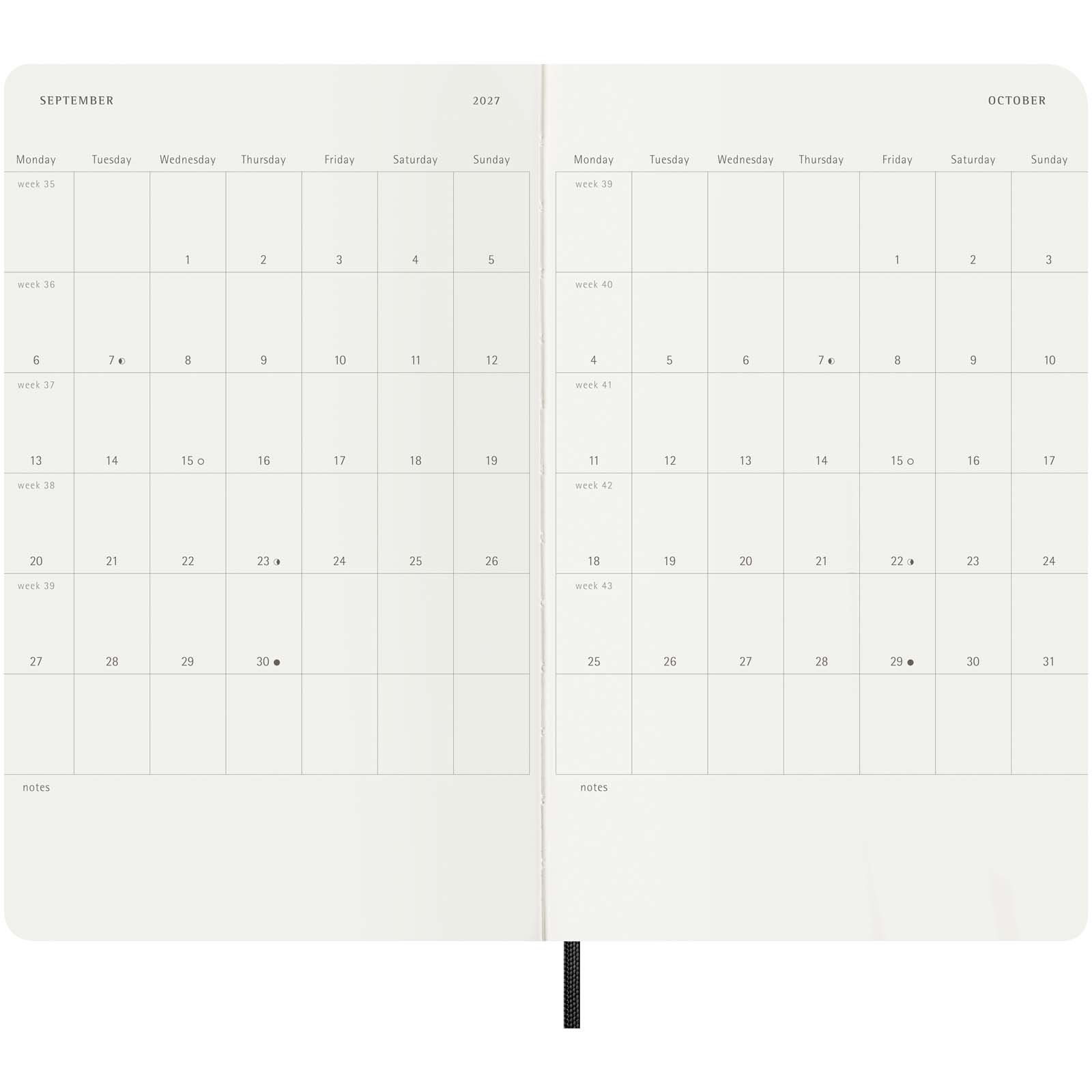 Moleskine soft cover 12 month L daily planner