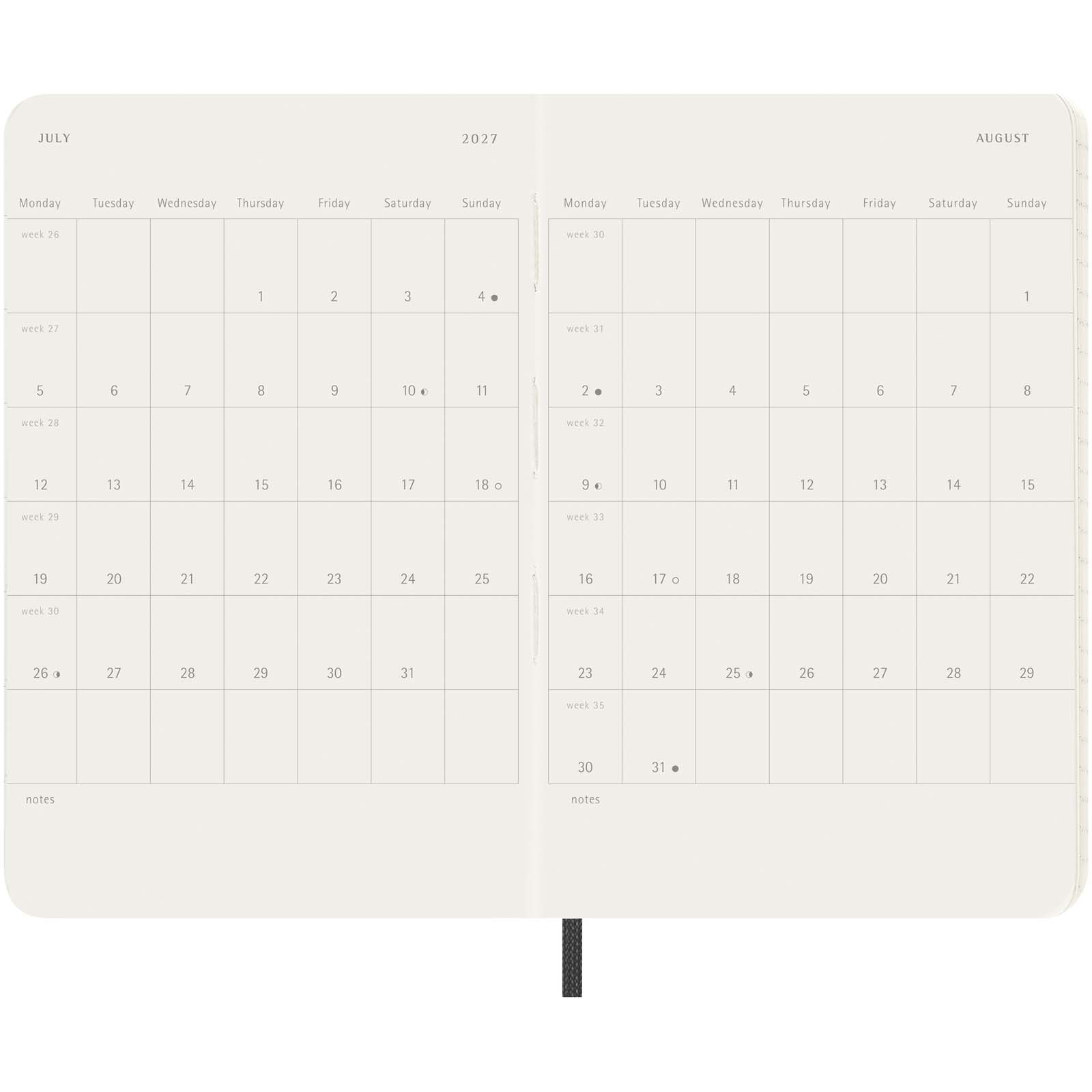 Moleskine soft cover 12 month weekly PK planner