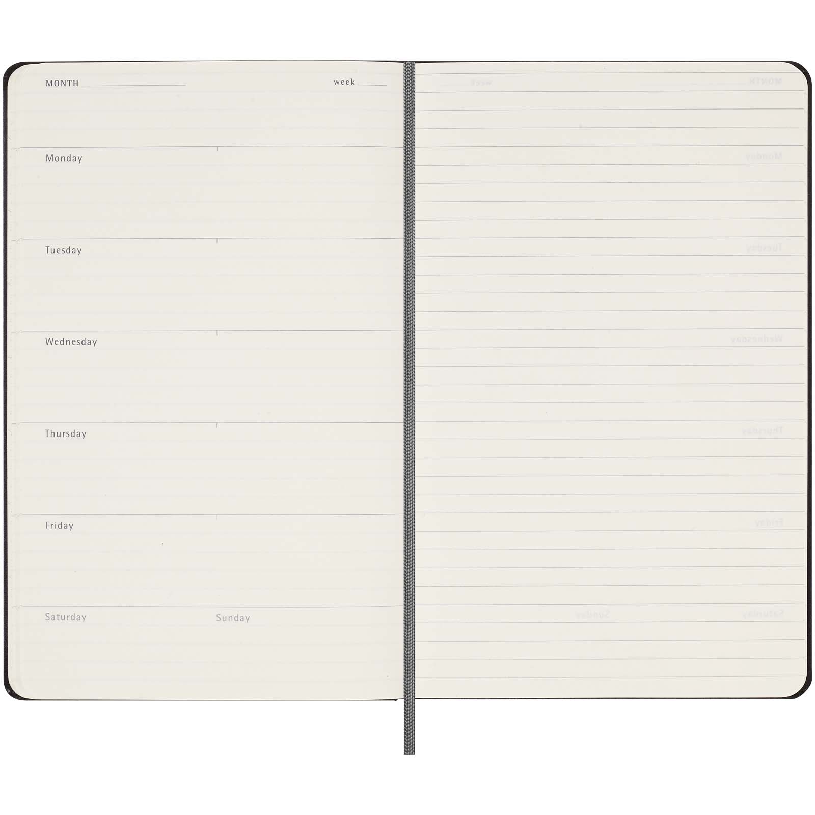 Moleskine hard cover undated L weekly planner