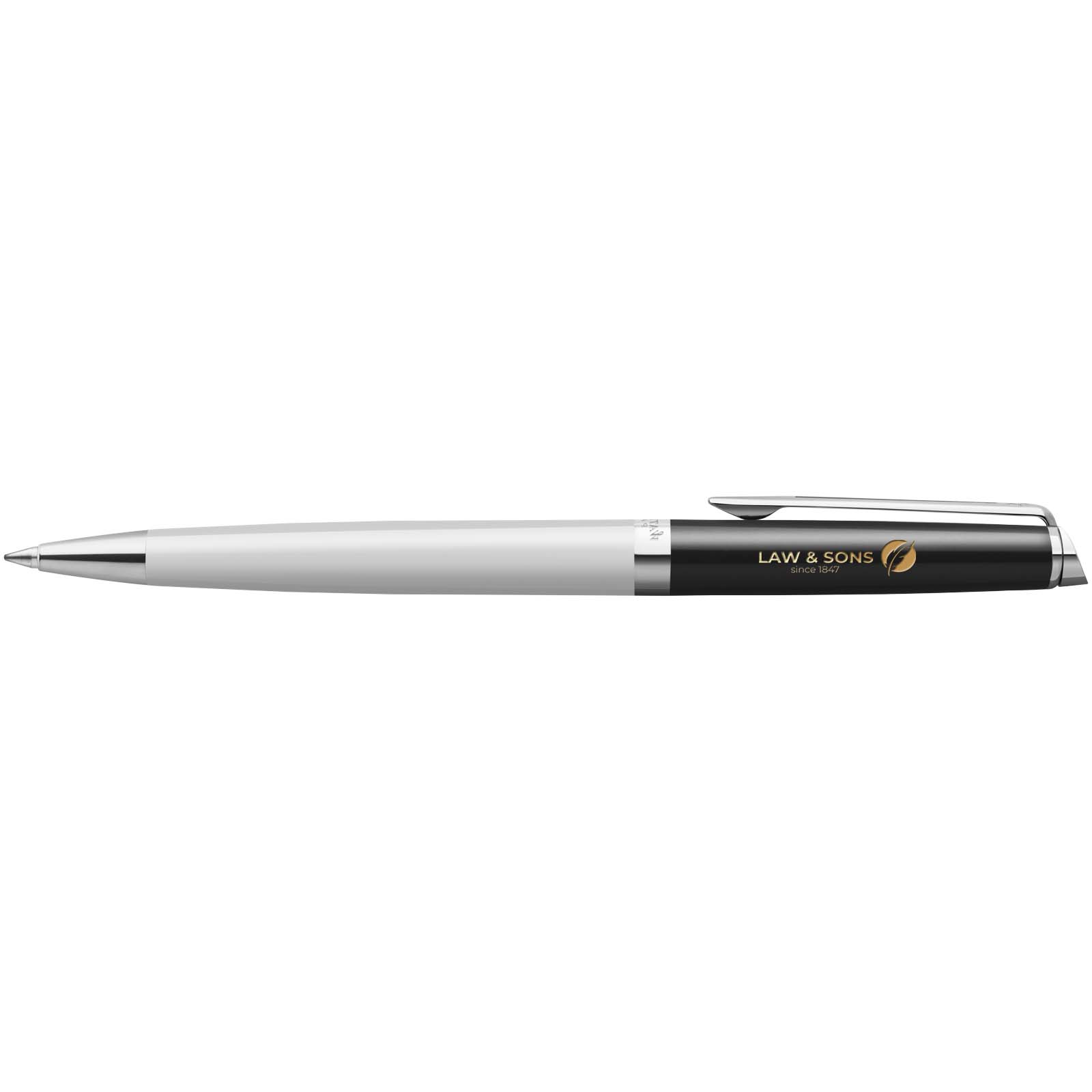 Hemisphere colour blocking ballpoint pen with palladium trim (blue ink)