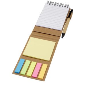 Flipper sticky notepad with ballpoint pen (black ink)