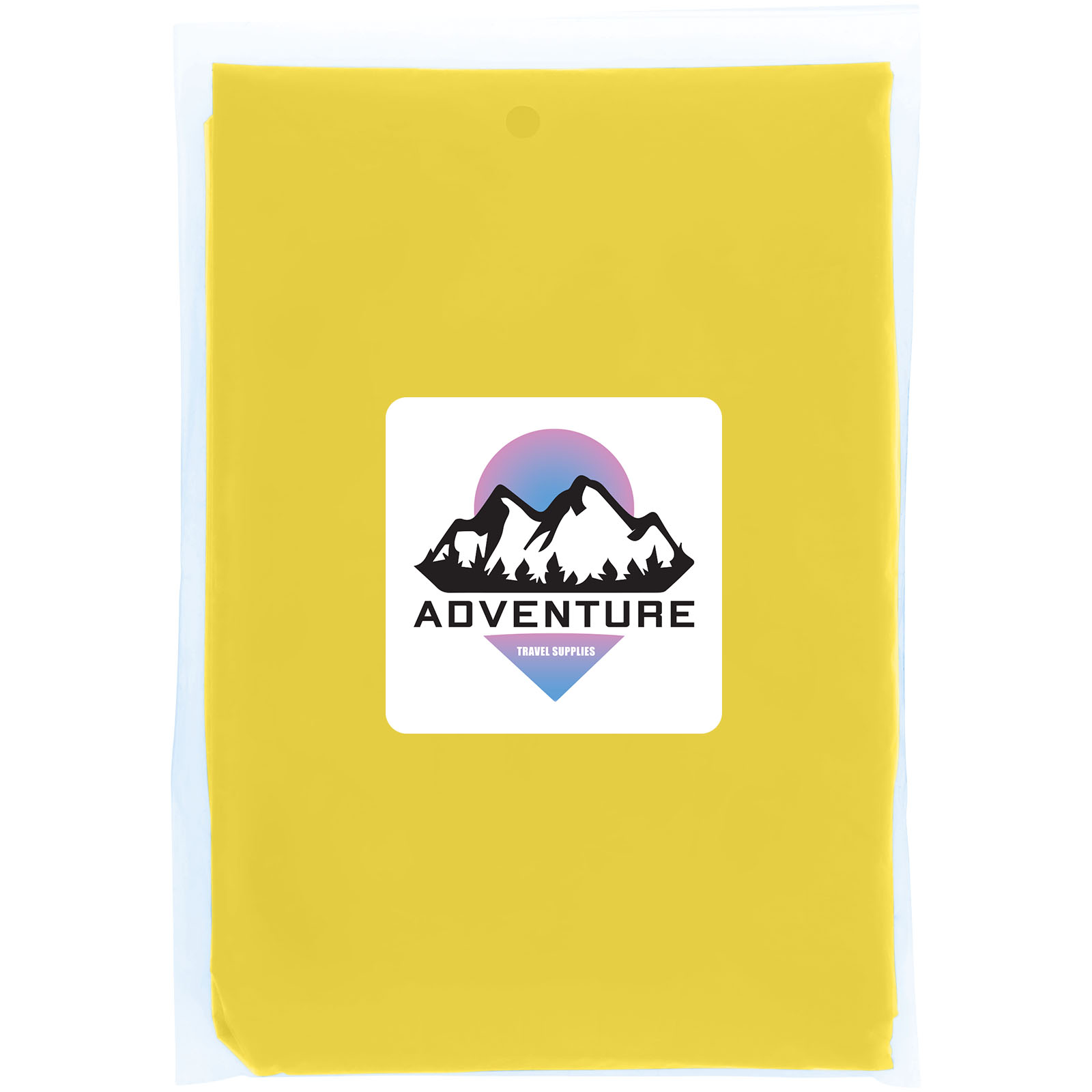 Mayan recycled plastic disposable rain poncho with storage pouch