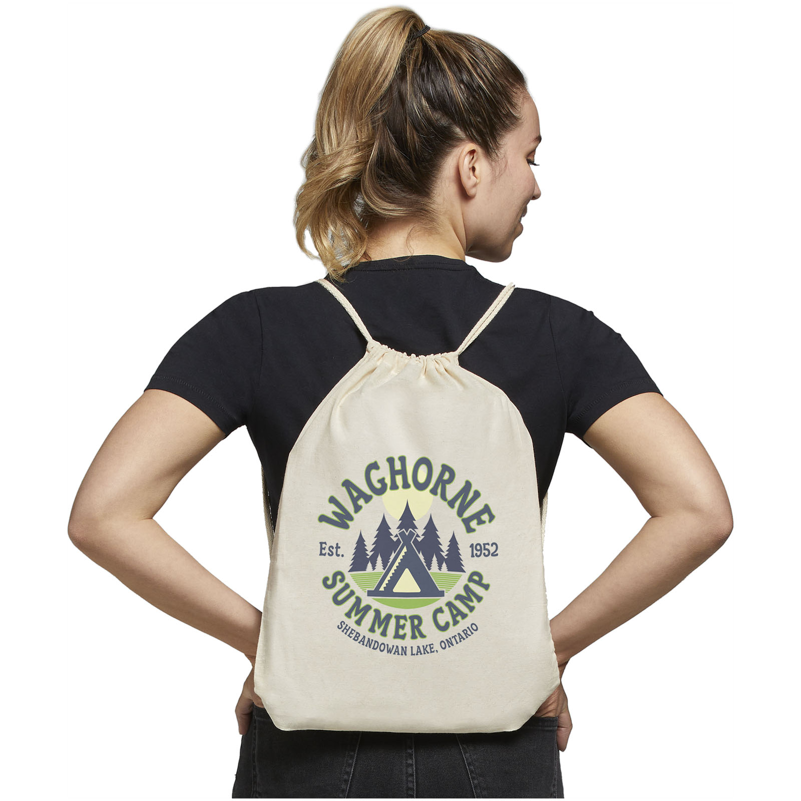 Oregon 100 g/m² cotton drawstring bag 5L