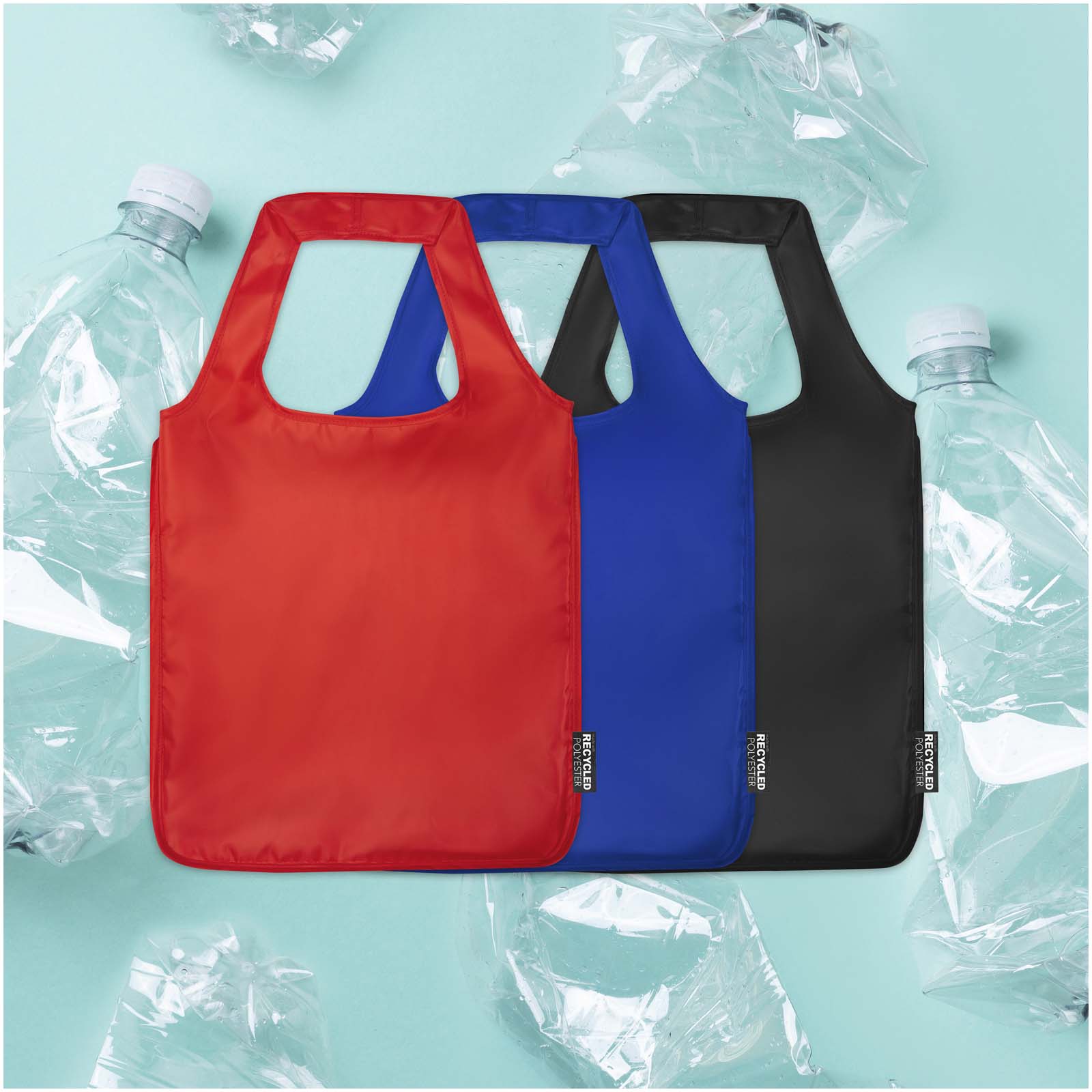 Ash RPET large foldable tote bag 14L