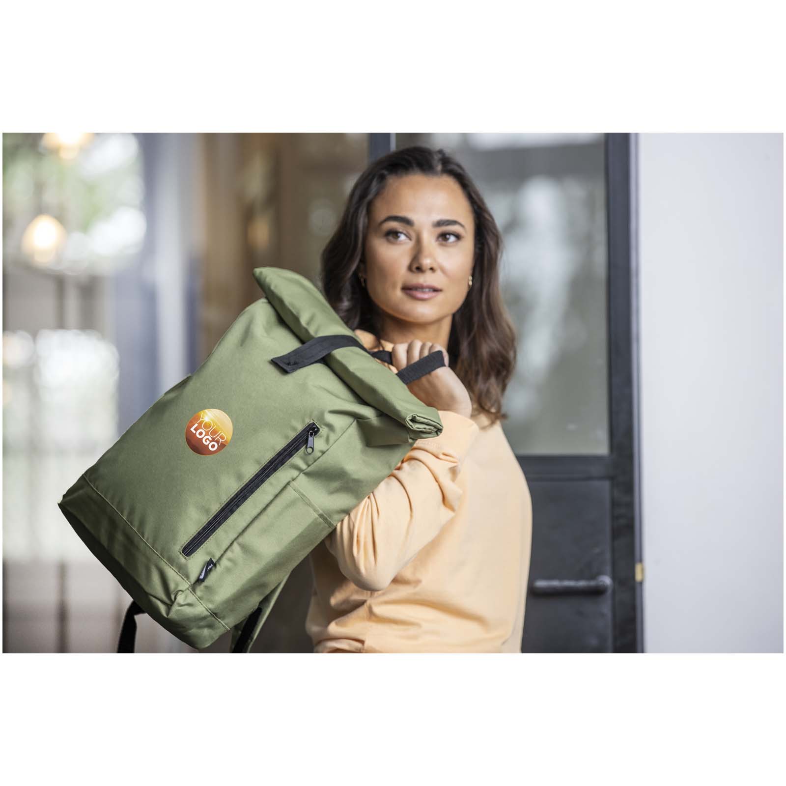 Byron 15.6″ GRS RPET roll-top backpack 18L