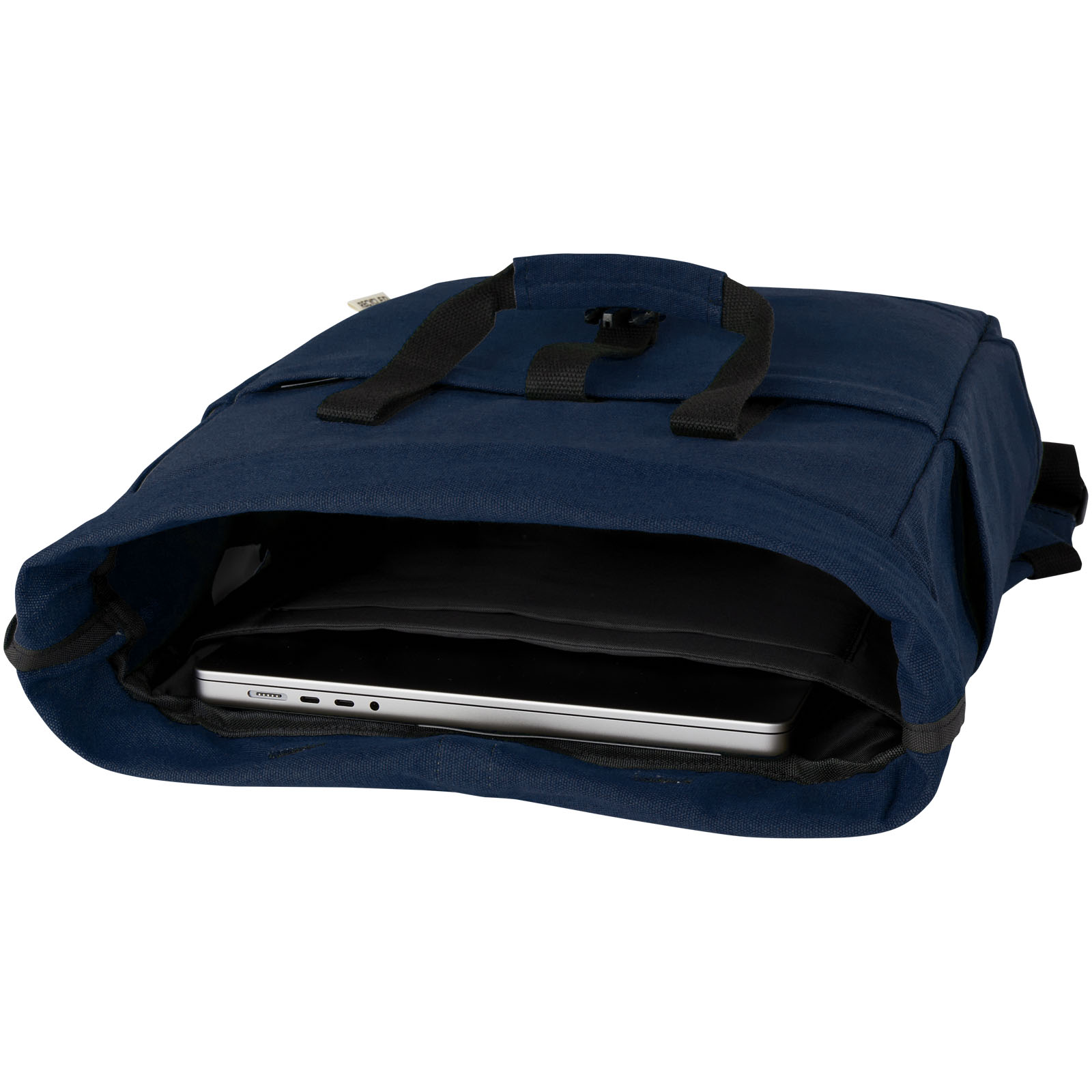 Joey 15” GRS recycled canvas rolltop laptop backpack 15L