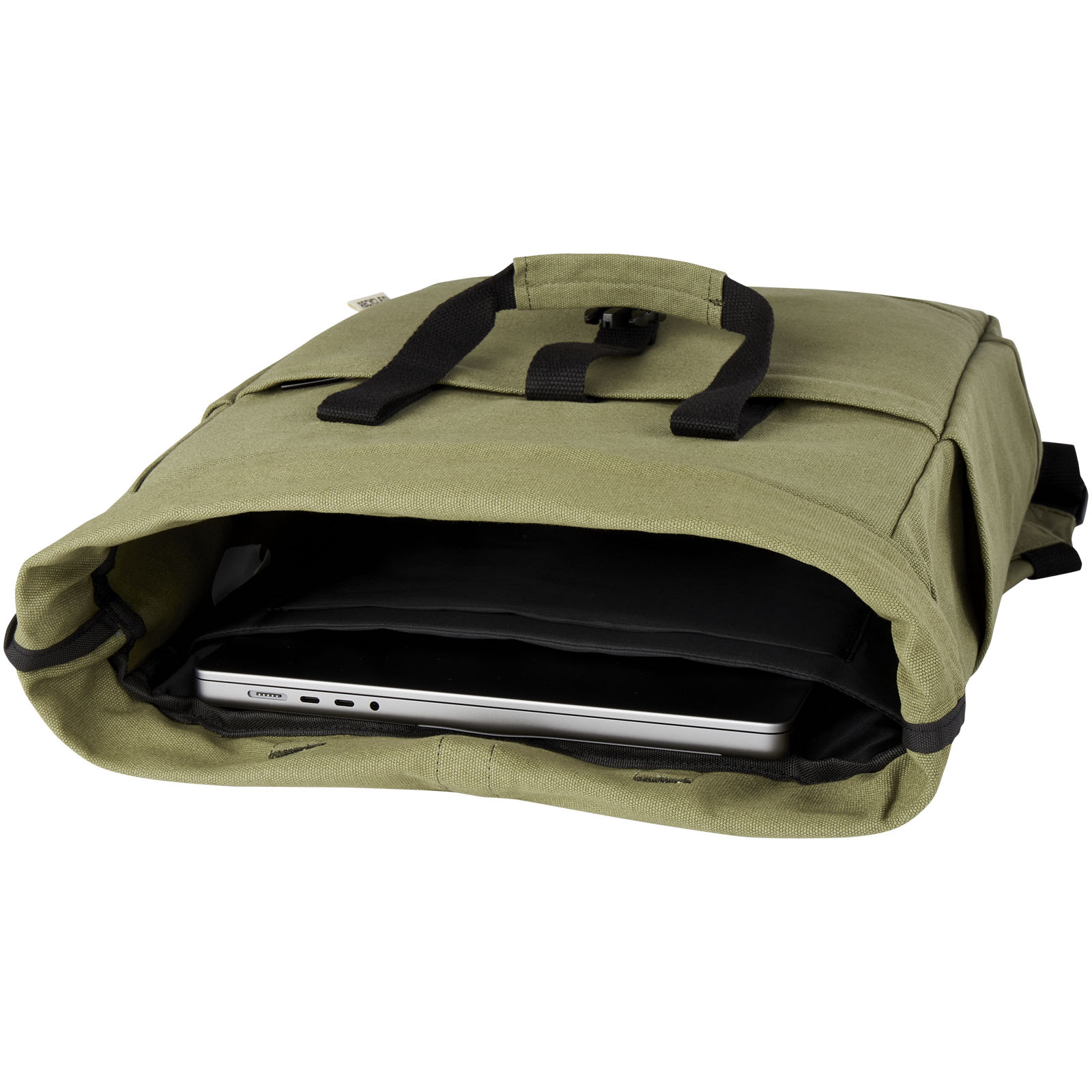 Joey 15” GRS recycled canvas rolltop laptop backpack 15L