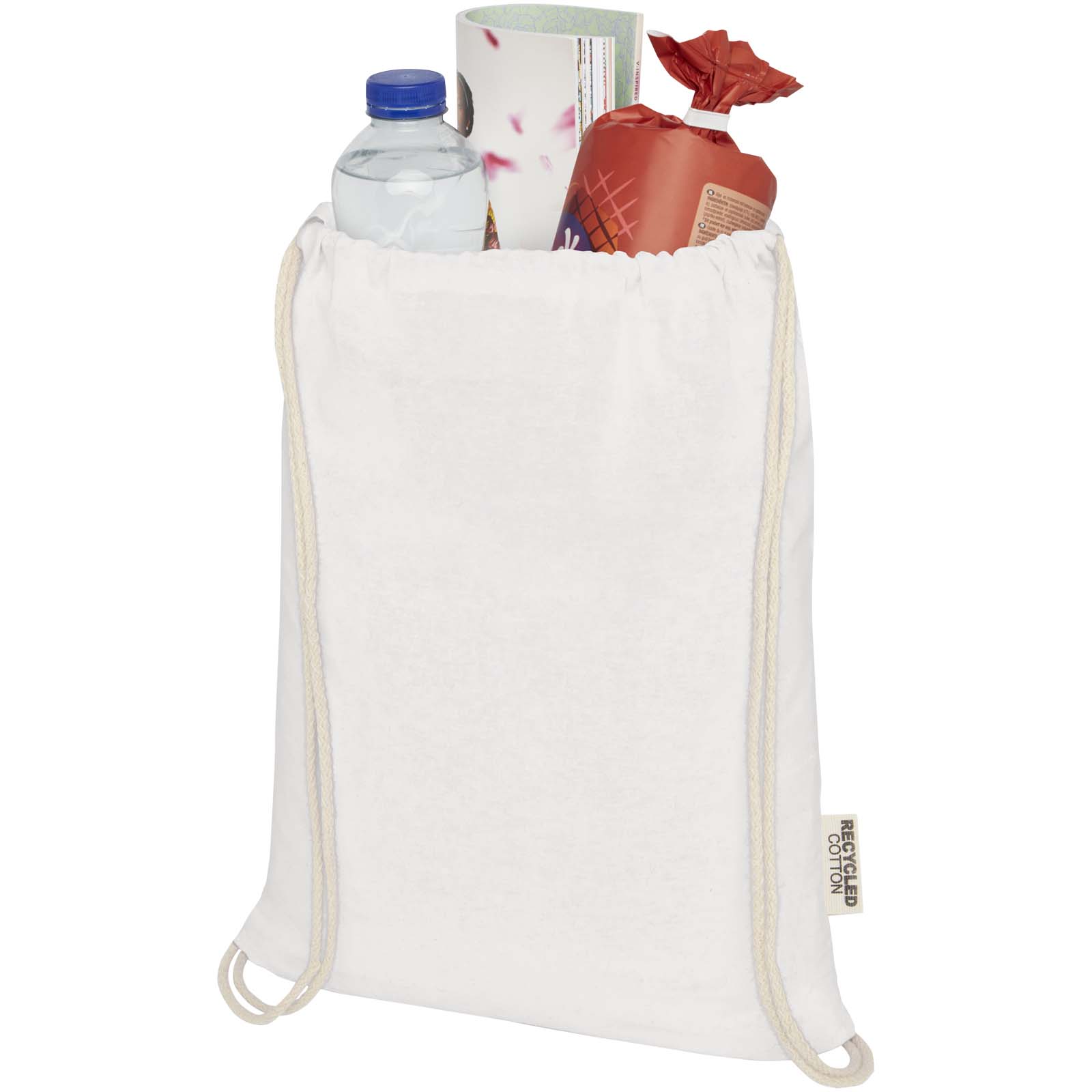 Oregon 140 g/m² GRS recycled cotton drawstring bag