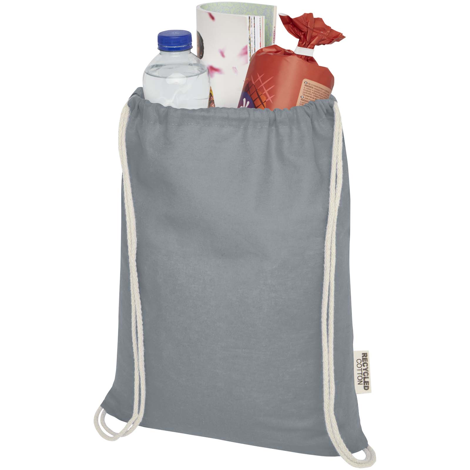 Oregon 140 g/m² GRS recycled cotton drawstring bag