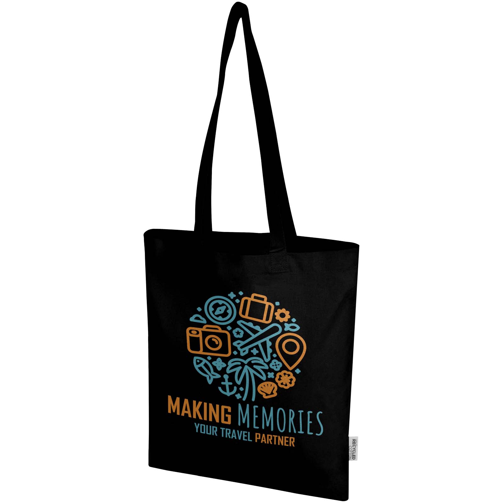 Madras Blend 140 g/m² GRS recycled cotton tote bag 7L