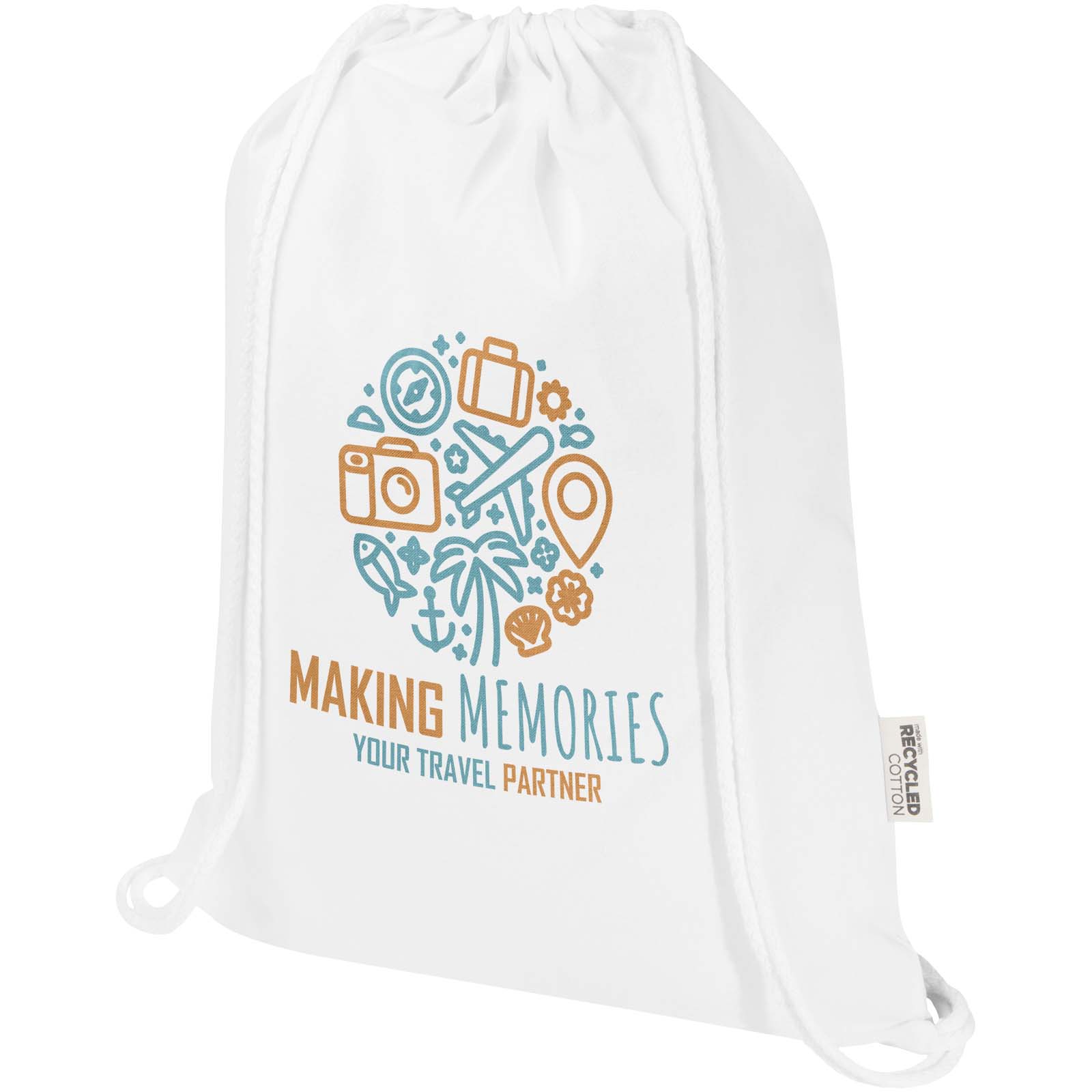 Oregon Blend 140 g/m² GRS recycled drawstring bag 5L