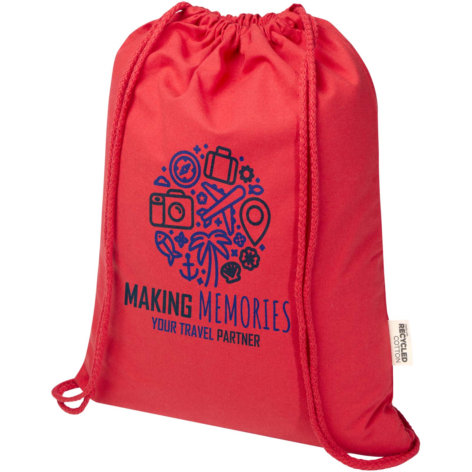 Oregon Blend 140 g/m² GRS recycled drawstring bag 5L