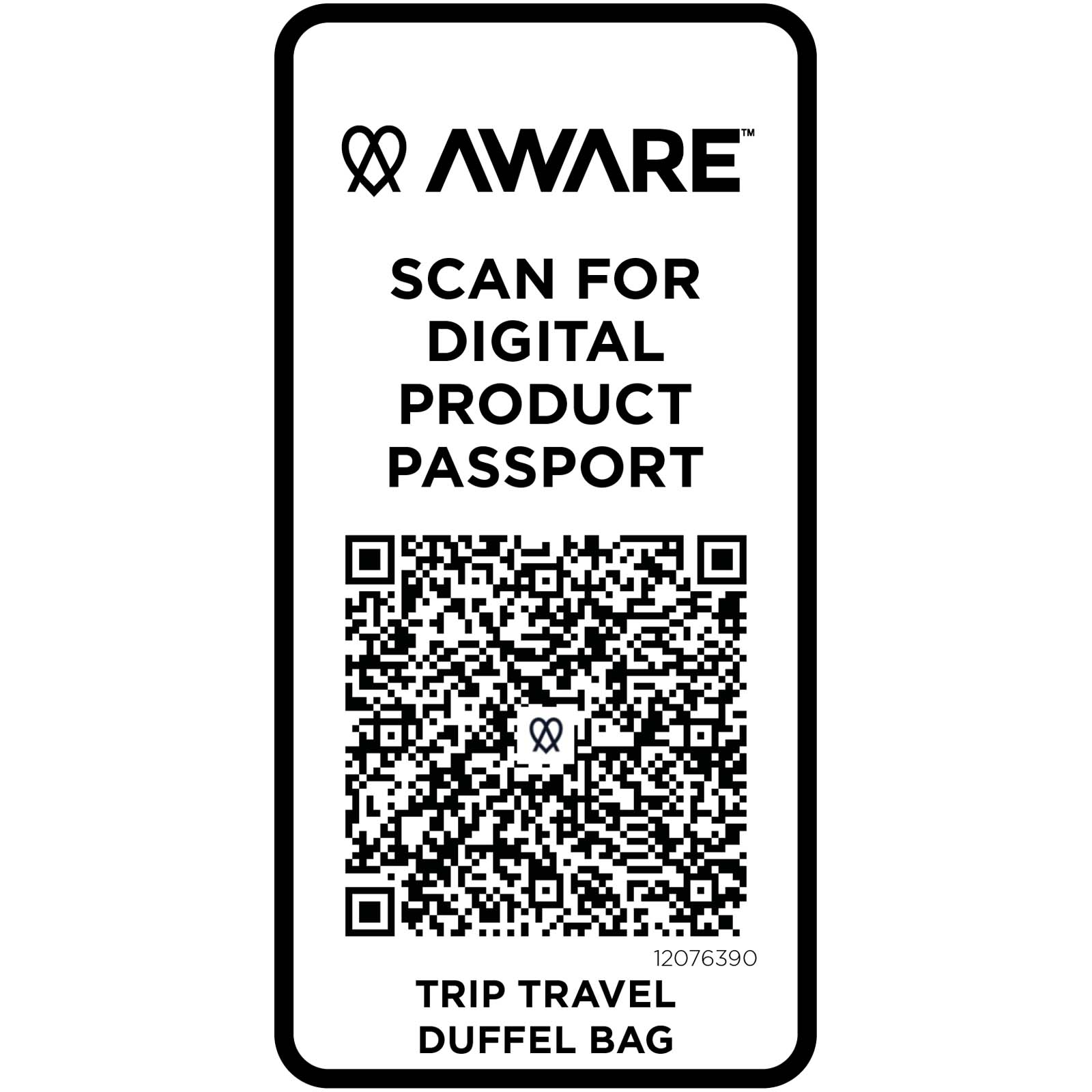 Trip Aware™ recycled travel duffel bag 42L