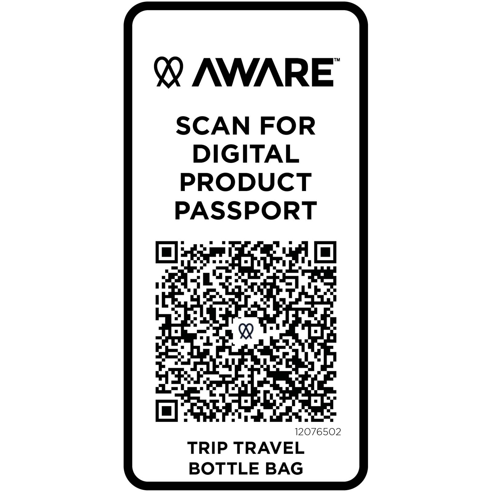 Trip Aware™ recycled travel bottle bag 2L