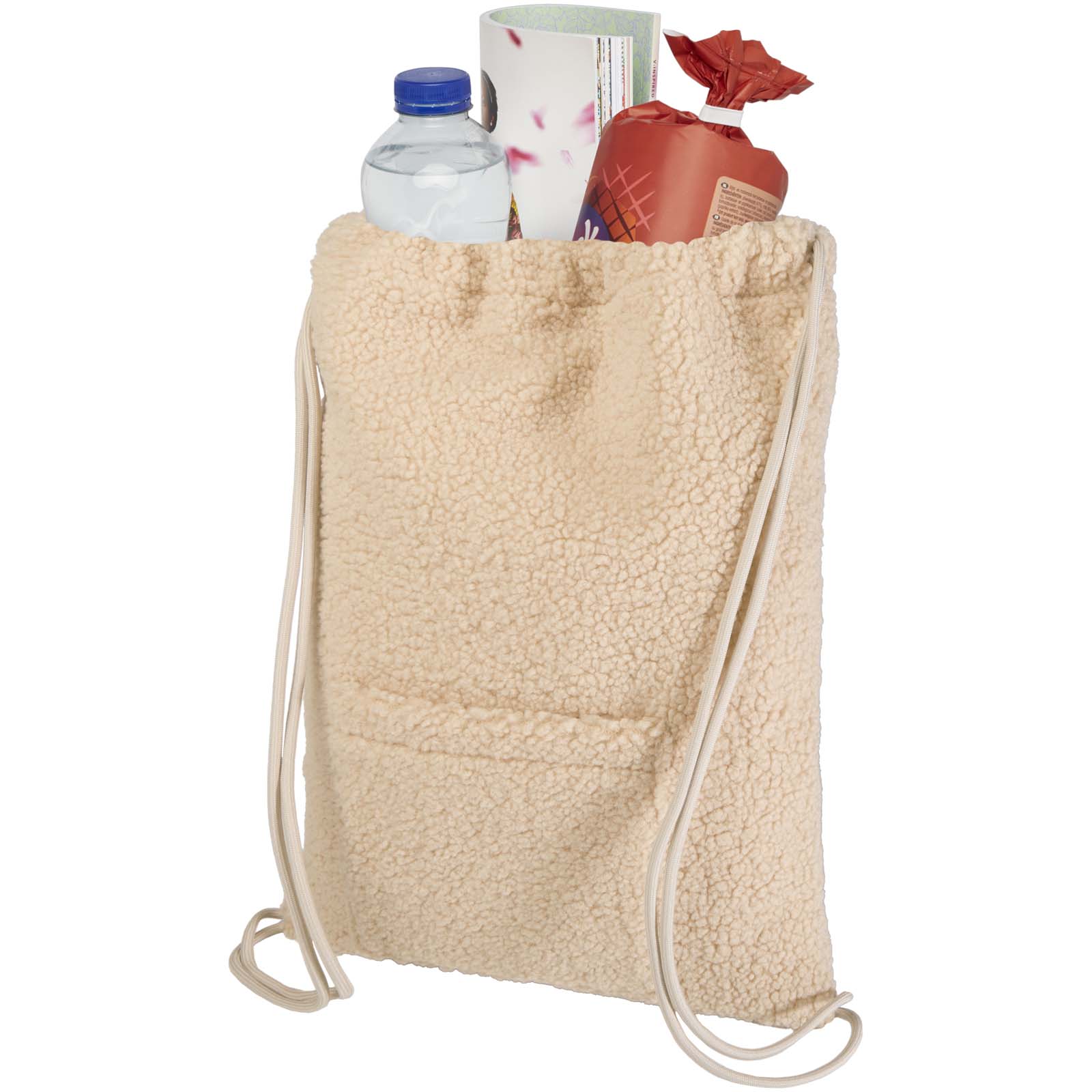 Bear GRS recycled sherpa drawstring backpack 9L