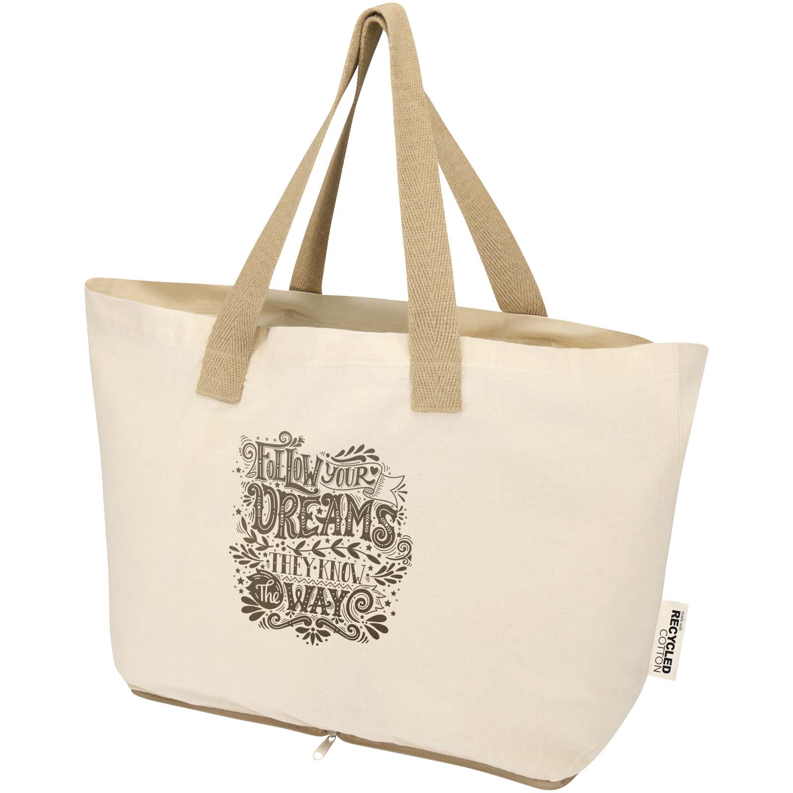 Sierra 140 g/m² GRS recycled foldable cotton tote bag 12L