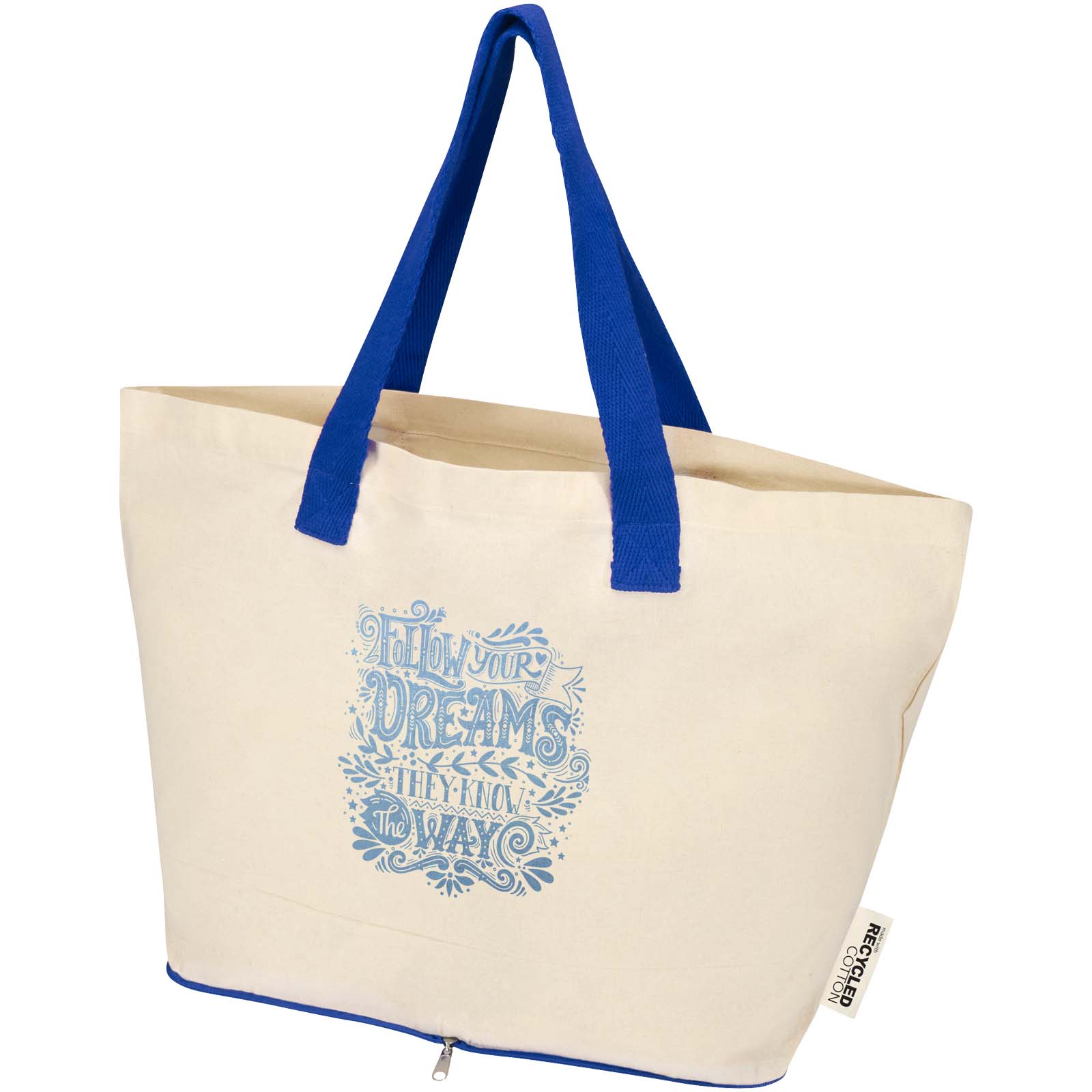 Sierra 140 g/m² GRS recycled foldable cotton tote bag 12L