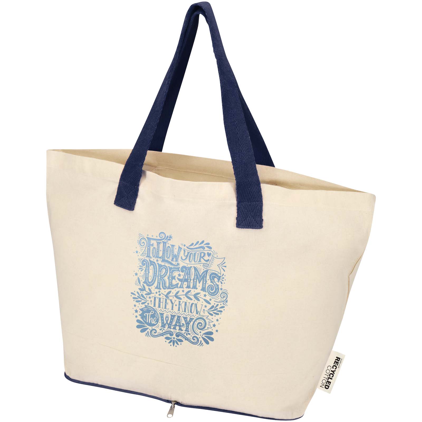 Sierra 140 g/m² GRS recycled foldable cotton tote bag 12L
