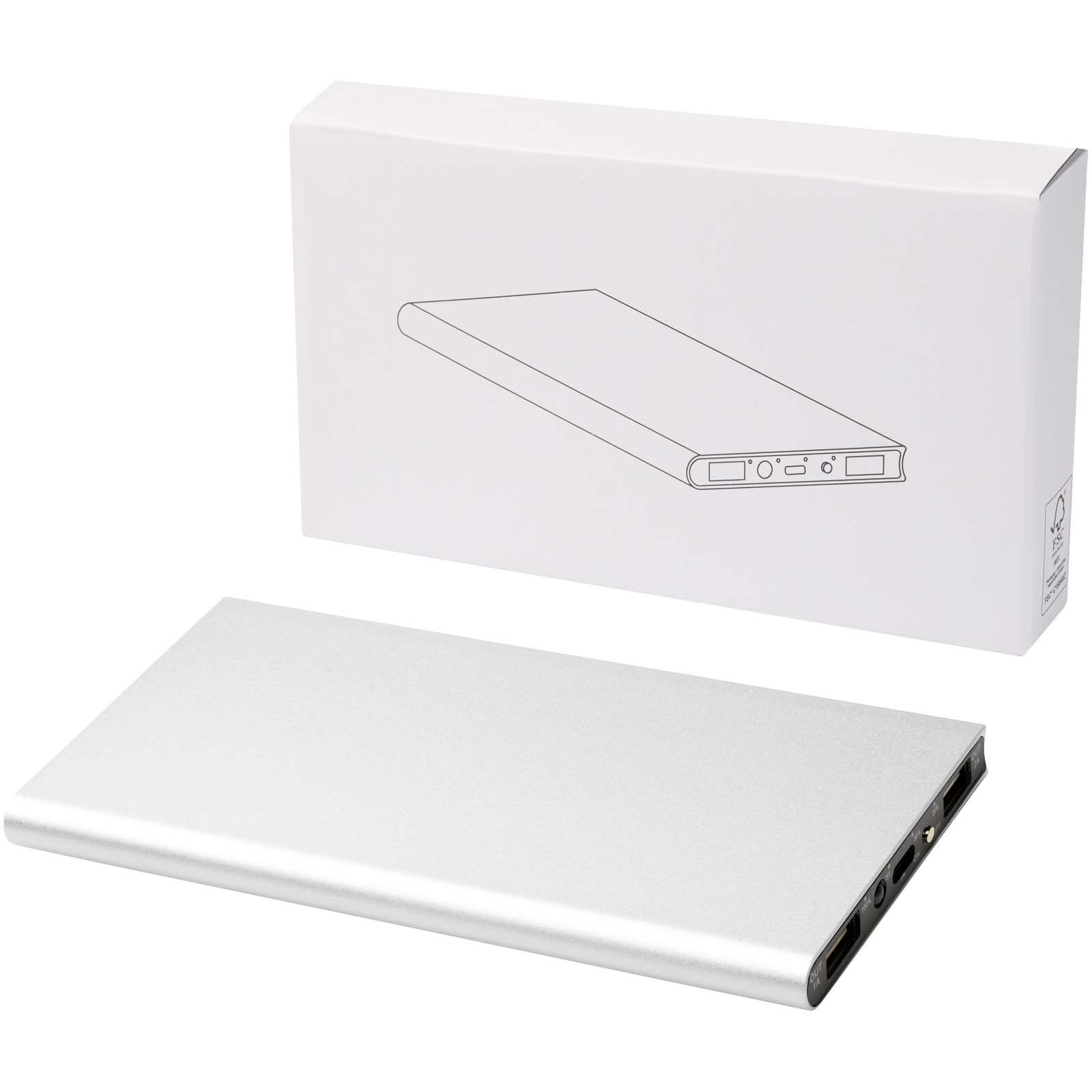 Plate 8000 mAh aluminium power bank