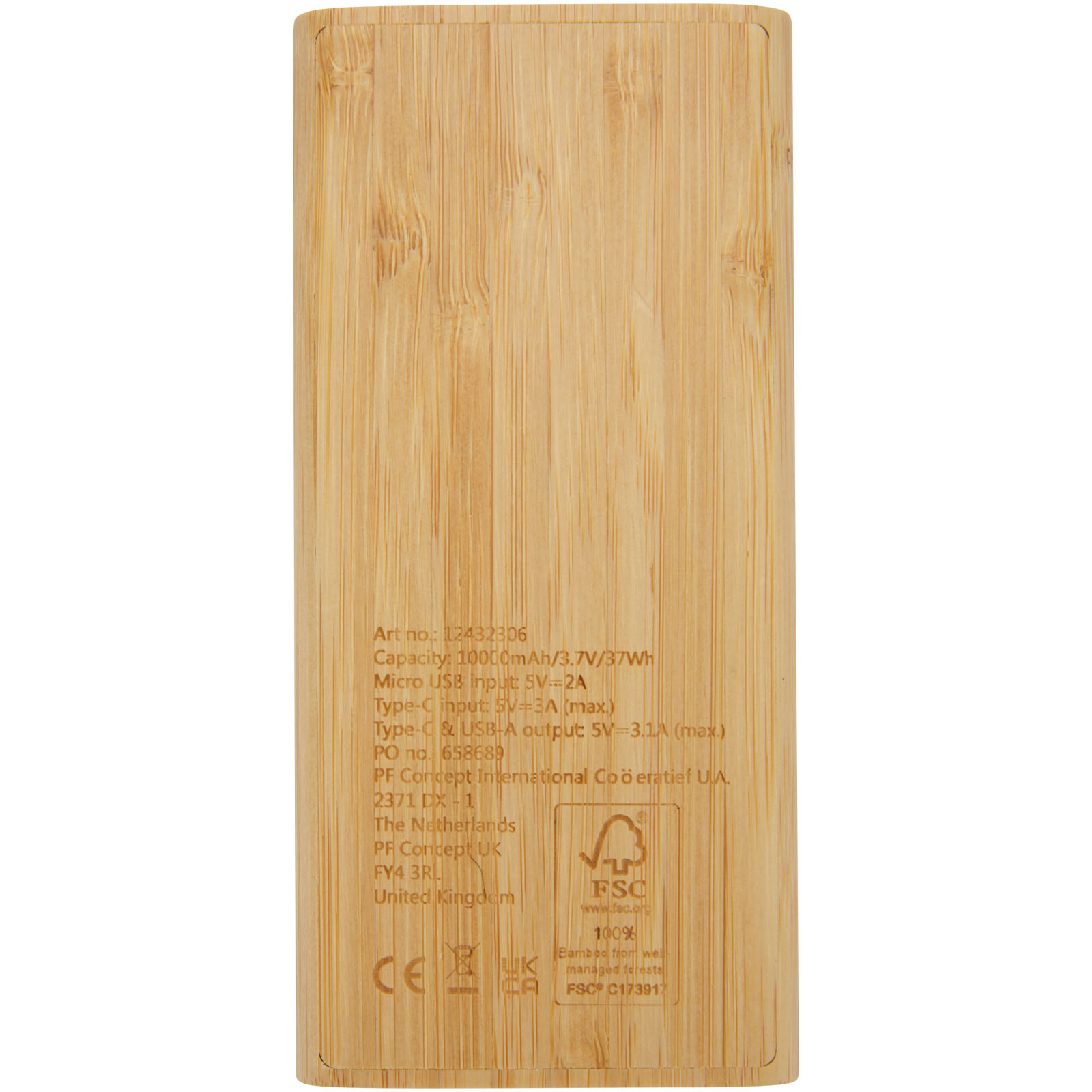 Tulda 10.000 mAh bamboo power bank