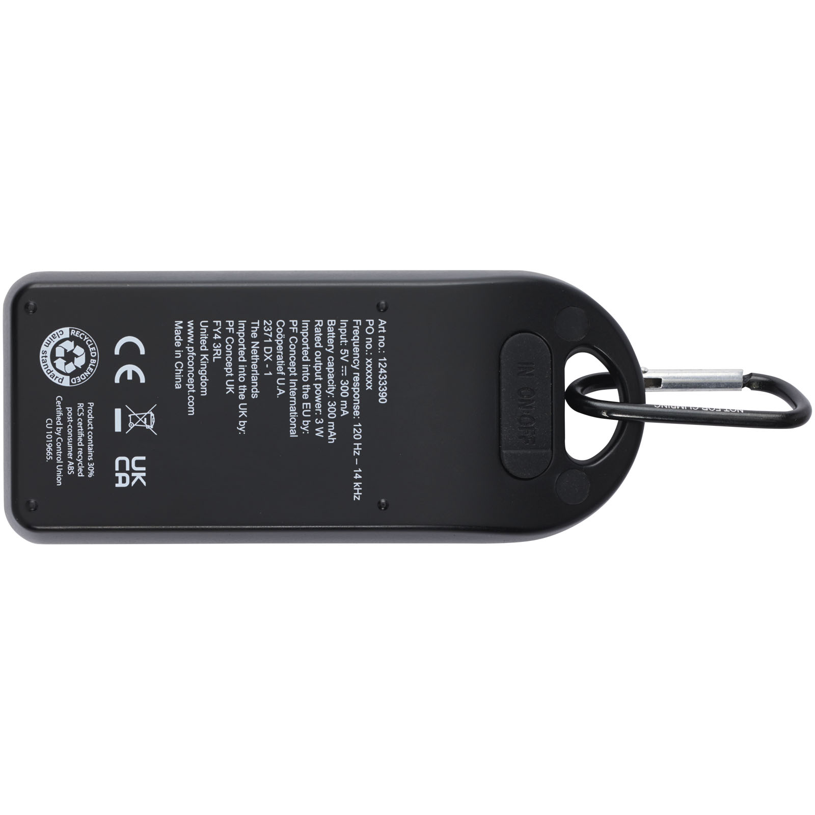 Omni 3W IPX4 RCS recycled plastic Bluetooth® speaker