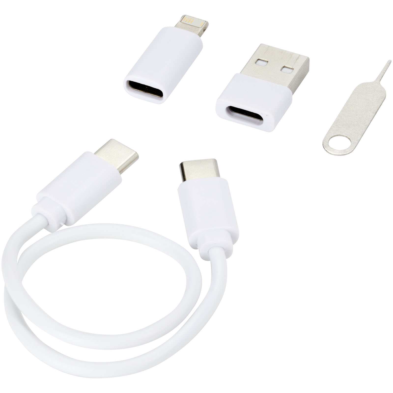 Savvy recycled plastic modular charging cable with phone holder